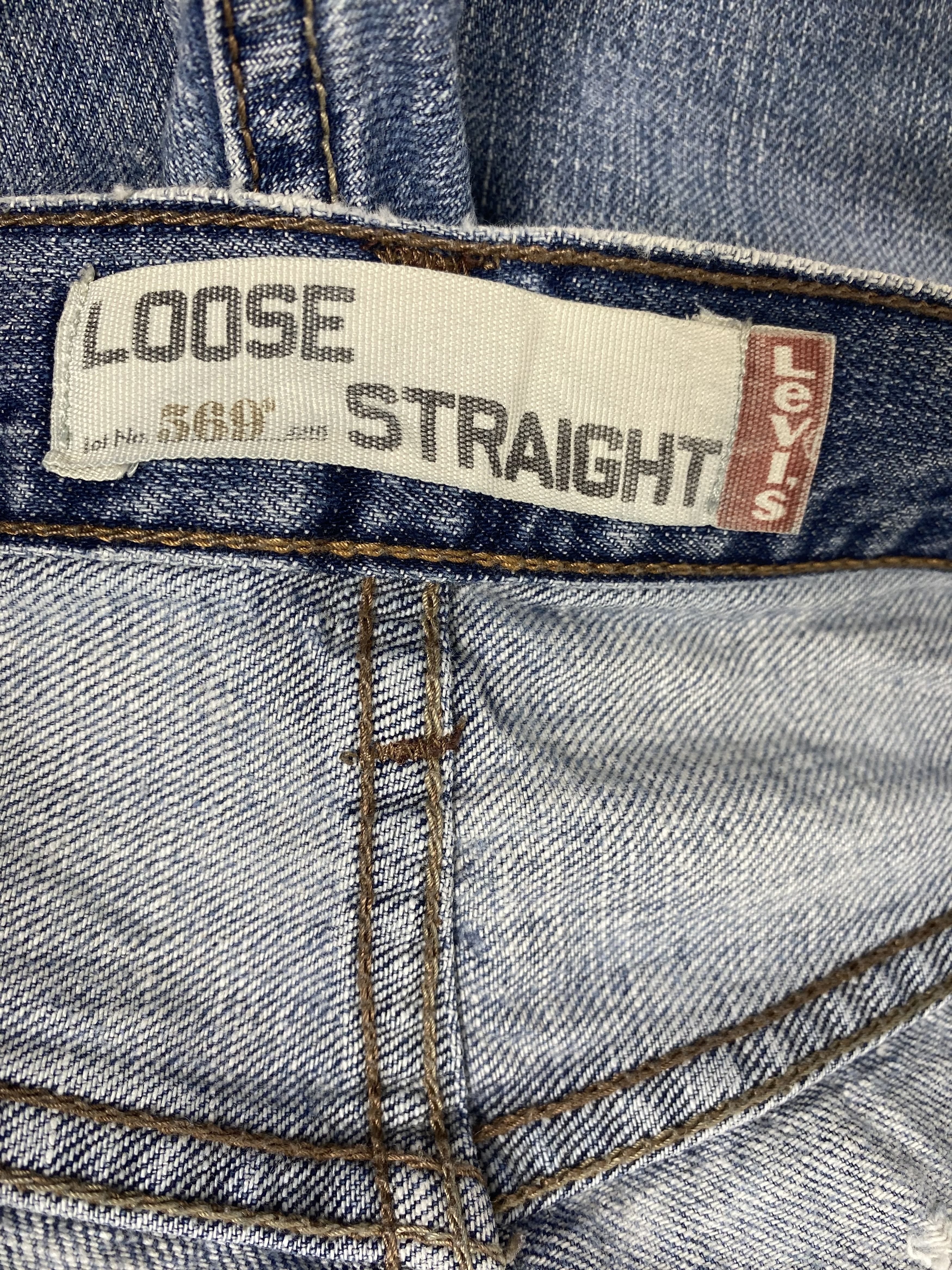 Levi's × Vintage Vintage Levis 569 Straight Cut Faded Blue Jeans Size US 34 / EU 50 - 9 Thumbnail