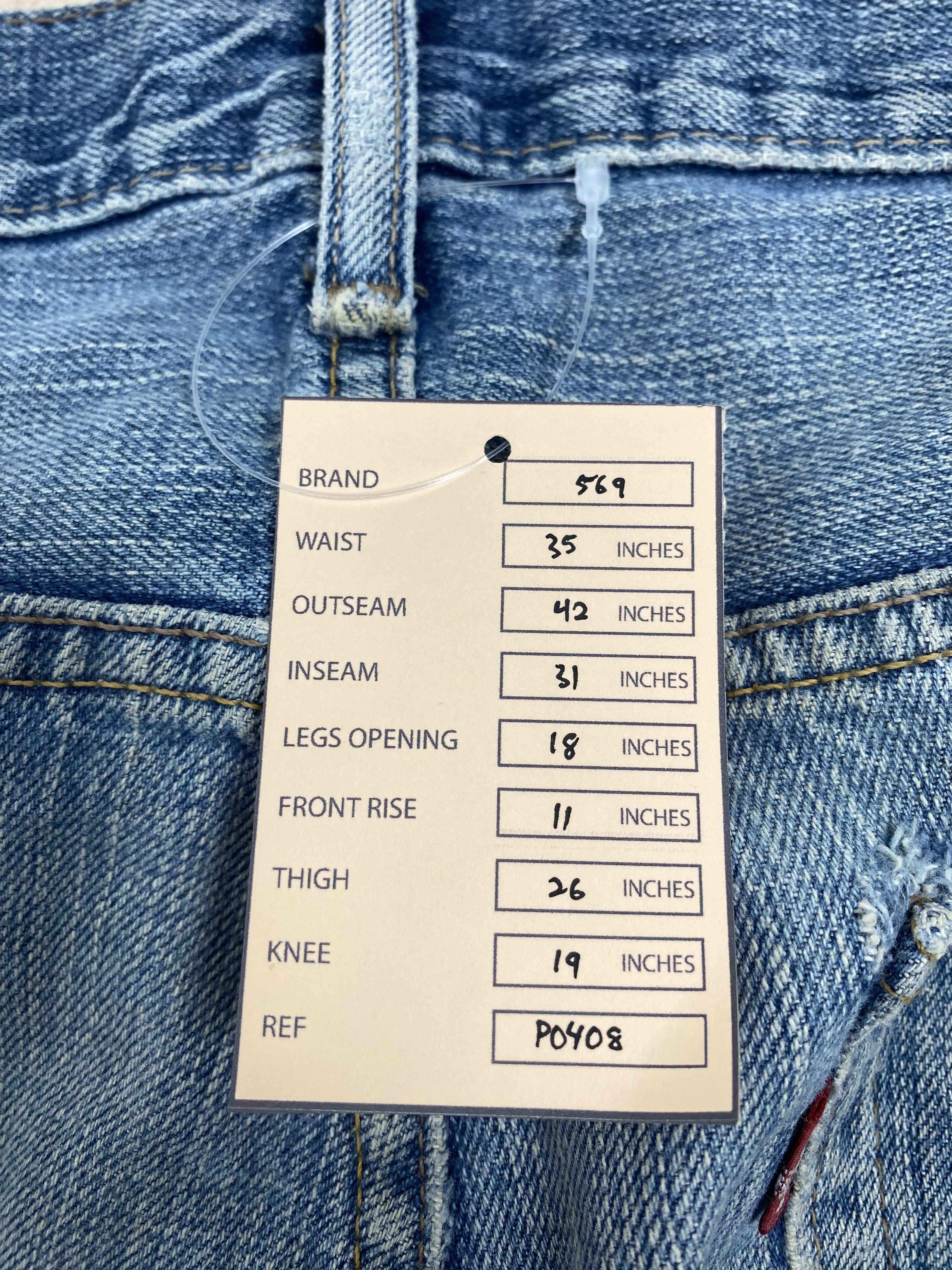 Levi's × Vintage Vintage Levis 569 Straight Cut Faded Distress Mid Wash Jeans Size US 35 - 18 Thumbnail
