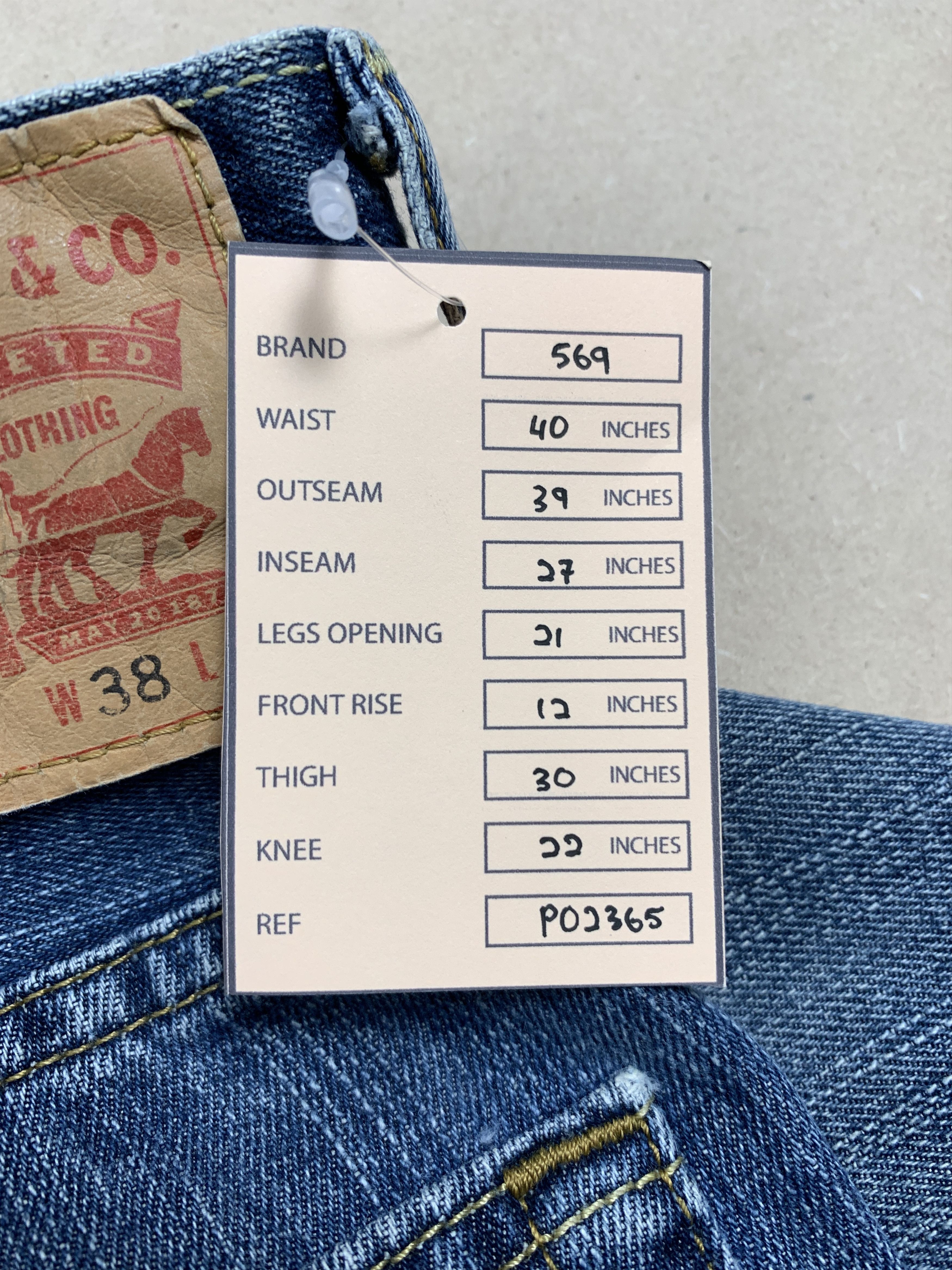 Levi's × Vintage Vintage Levis 569 Straight Cut Elter Faded Blue Jeans Size US 40 / EU 56 - 18 Thumbnail