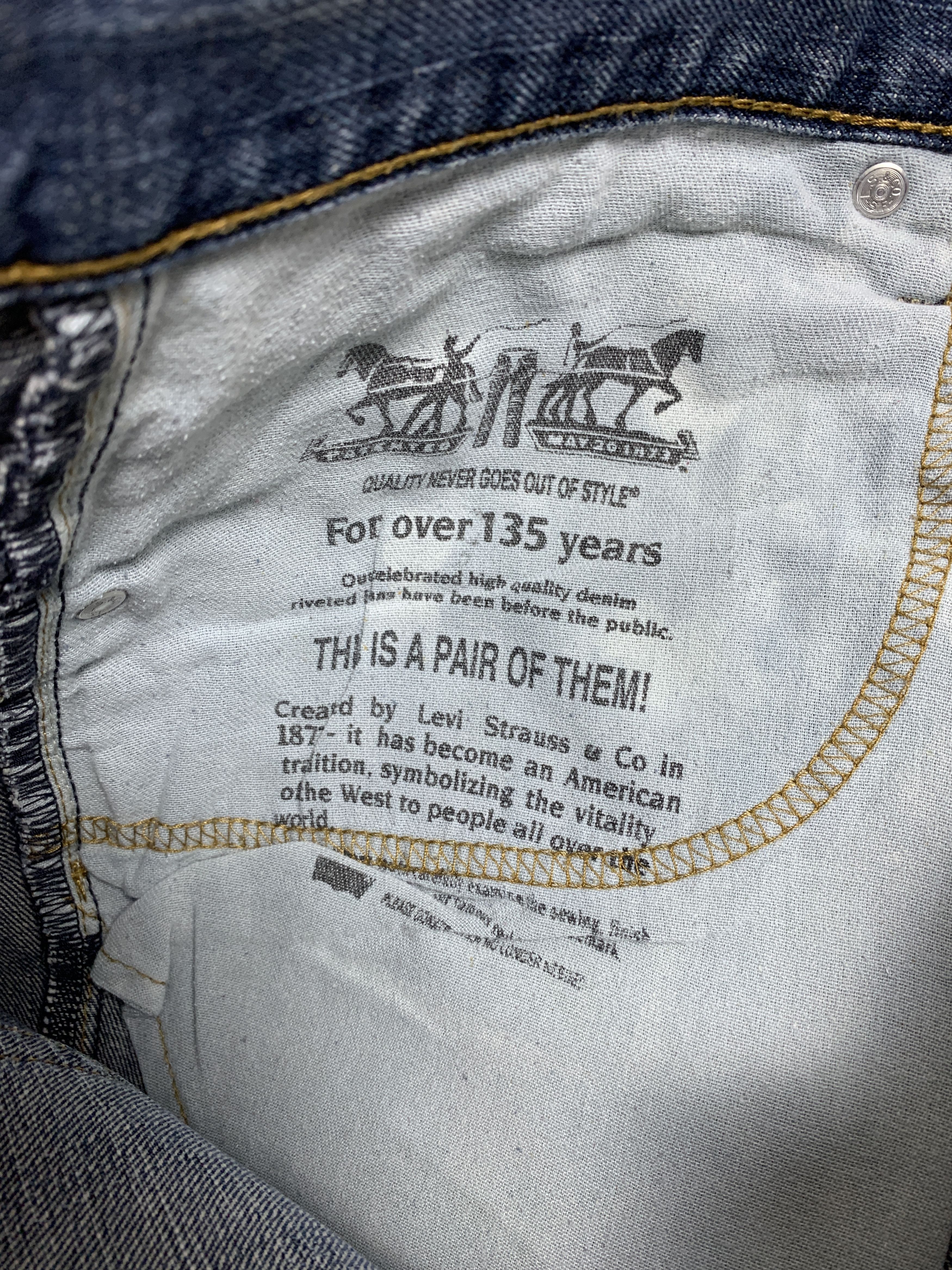 Levi's × Vintage Vintage Levis 569 Straight Cut Elter Faded Blue Jeans Size US 40 / EU 56 - 10 Thumbnail