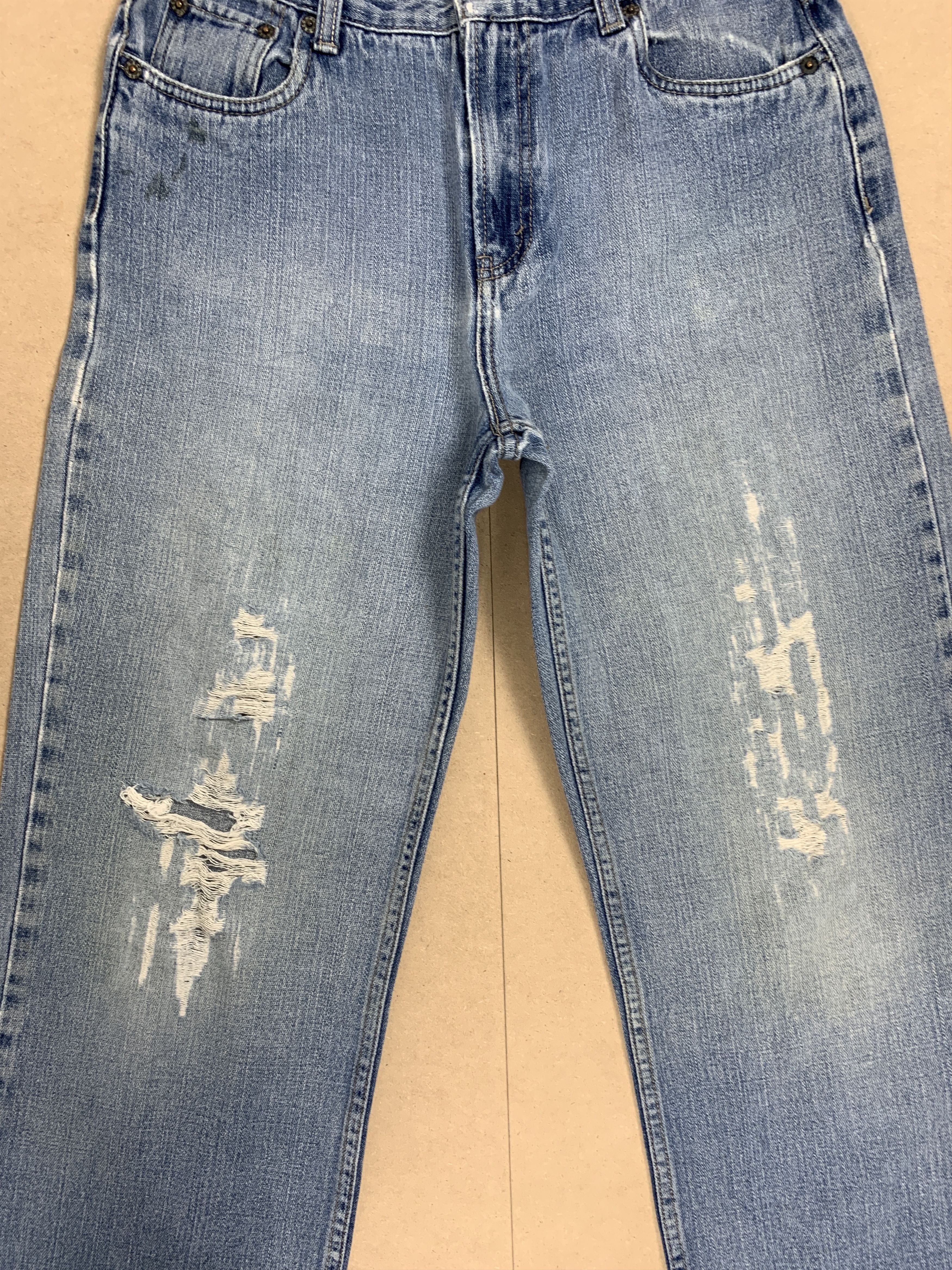 Levi's × Vintage Vintage Levis 569 Straight Cut Faded Light Wash Jeans Size US 28 / EU 44 - 3 Thumbnail