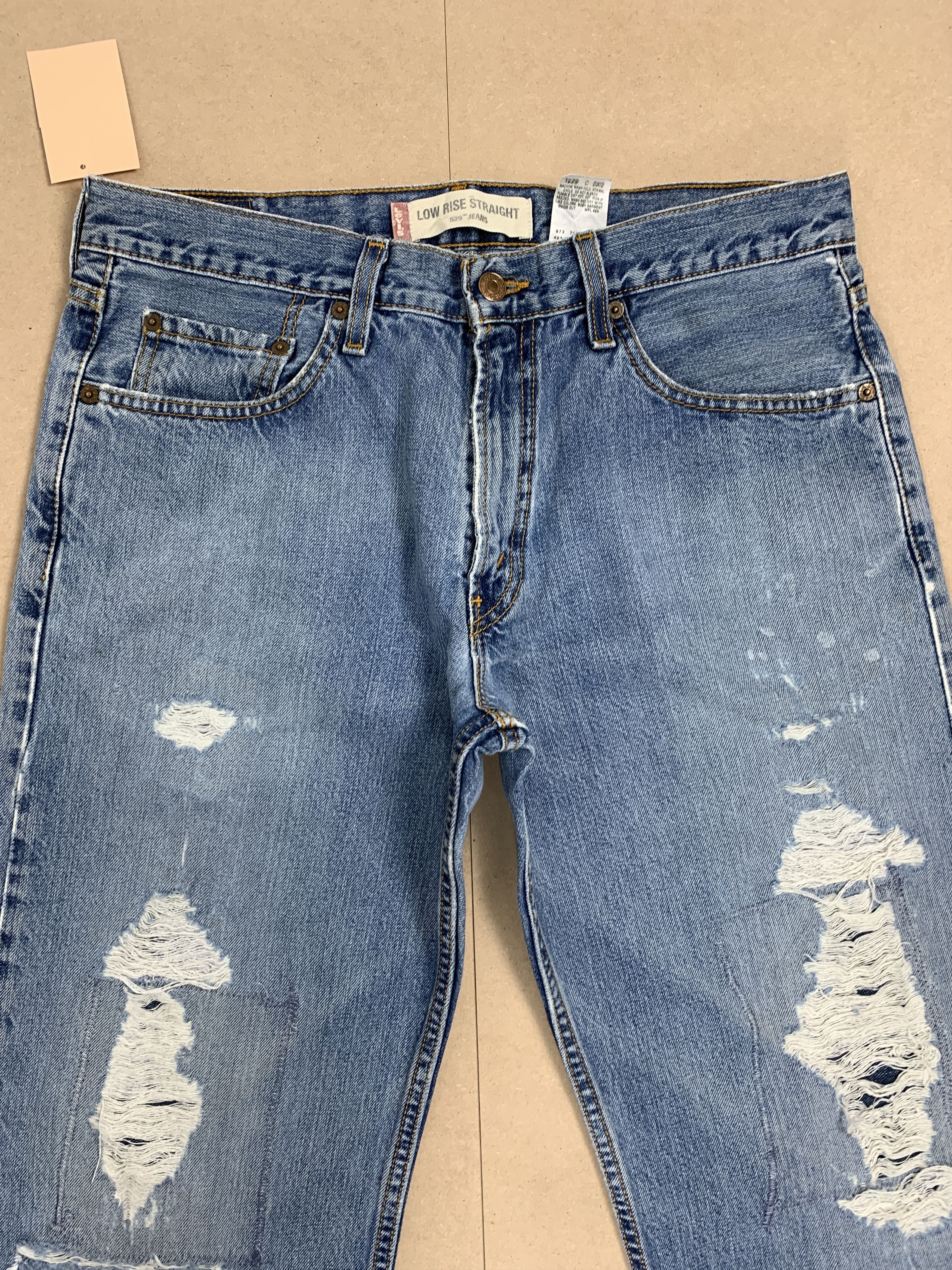 Levi's Vintage Levis 529 Straight Cut Distressed Jeans P0359 Size US 34 / EU 50 - 2 Thumbnail