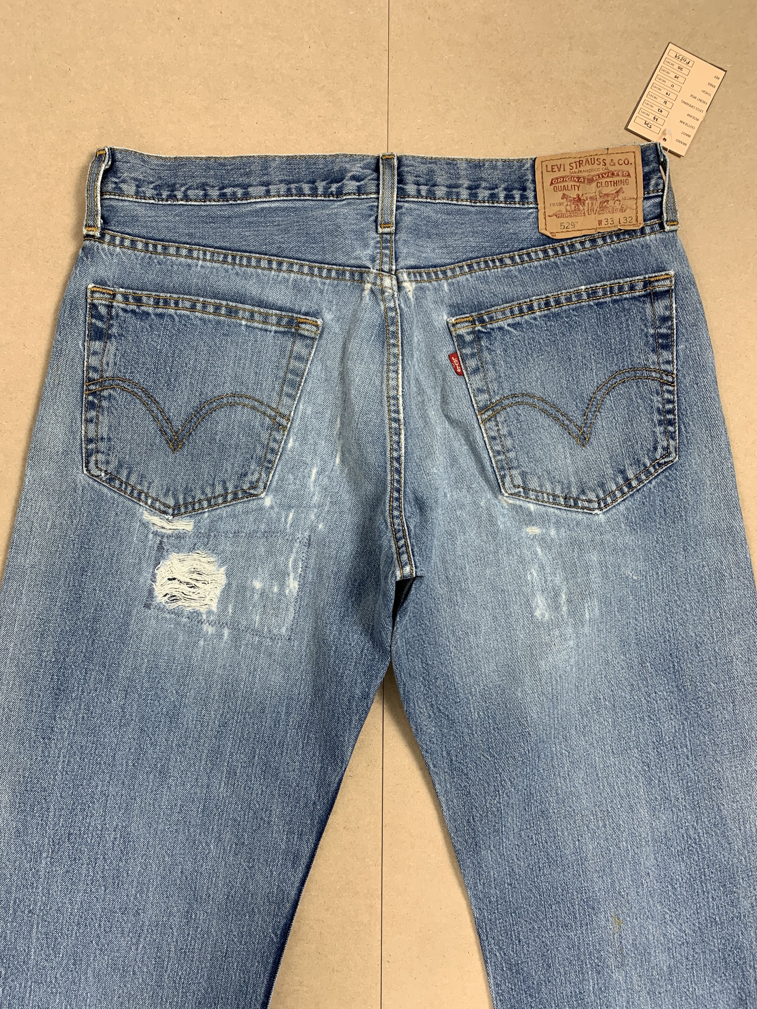 Levi's Vintage Levis 529 Straight Cut Distressed Jeans P0359 Size US 34 / EU 50 - 9 Thumbnail