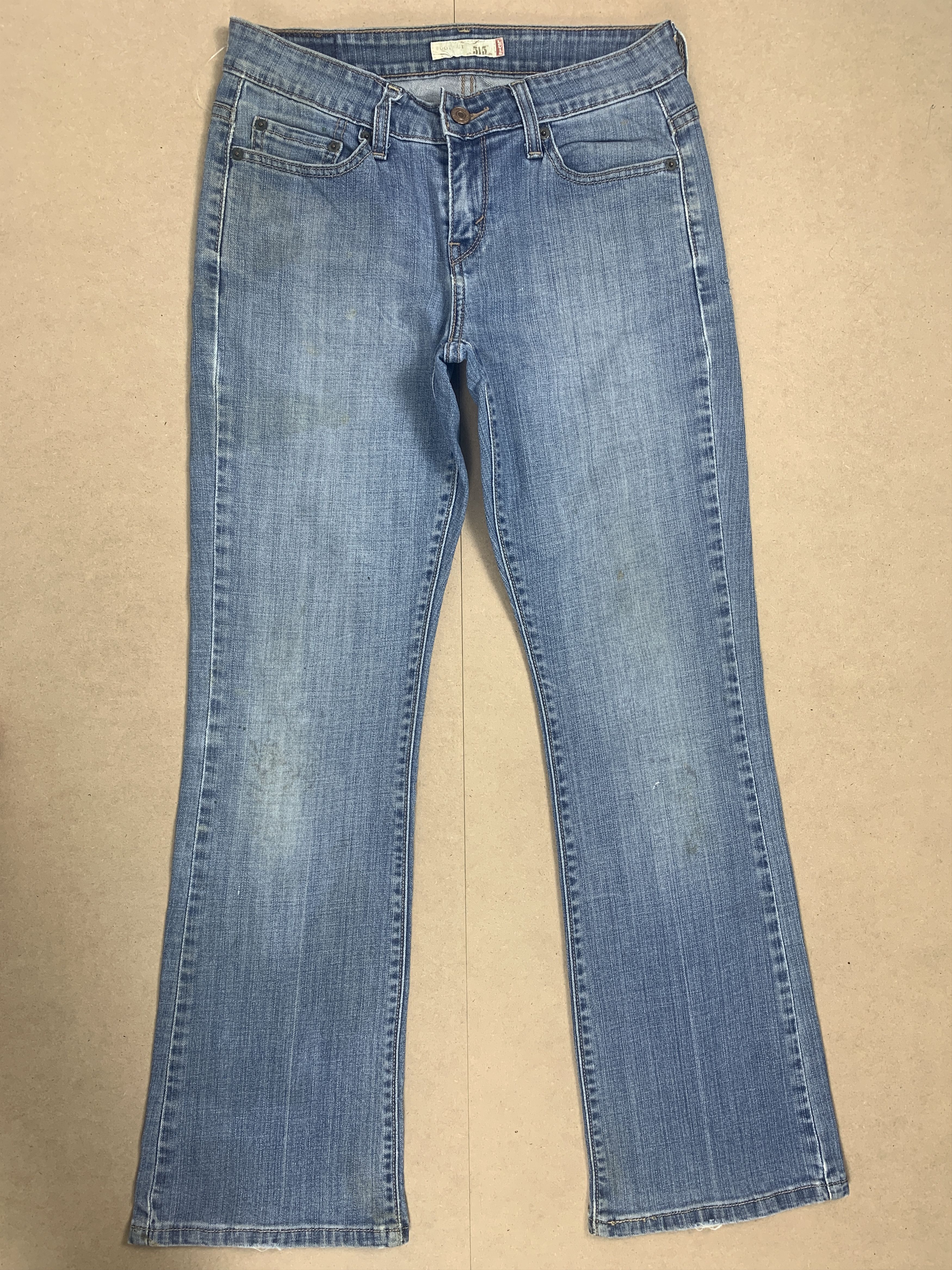 image of Levis 515 Flared Boot Cut Faded Blue Jeans in Blue Denim, Women's (Size 27)