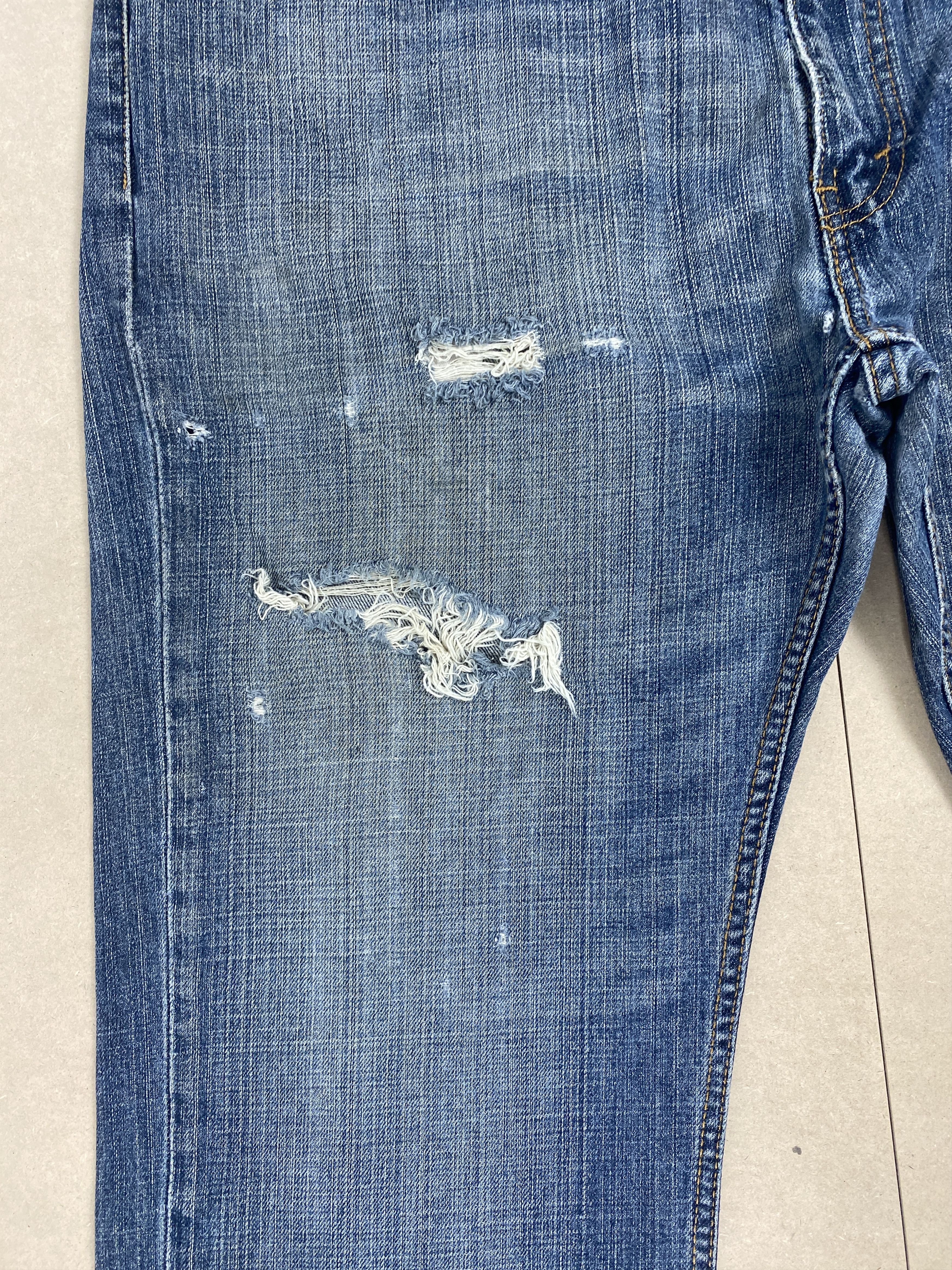 Levi's Vintage Levis 559 Straight Cut Distressed Faded Blue Jeans Size US 41 - 4 Thumbnail