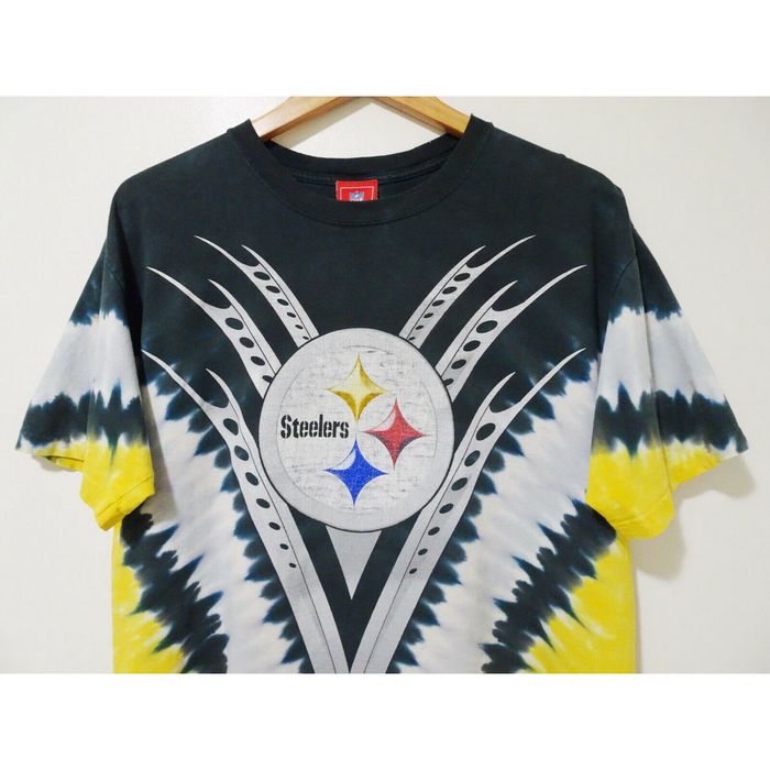 NFL L Vtg 90s Pittsburgh Steelers Tie Dye Tribal Distressed NFL