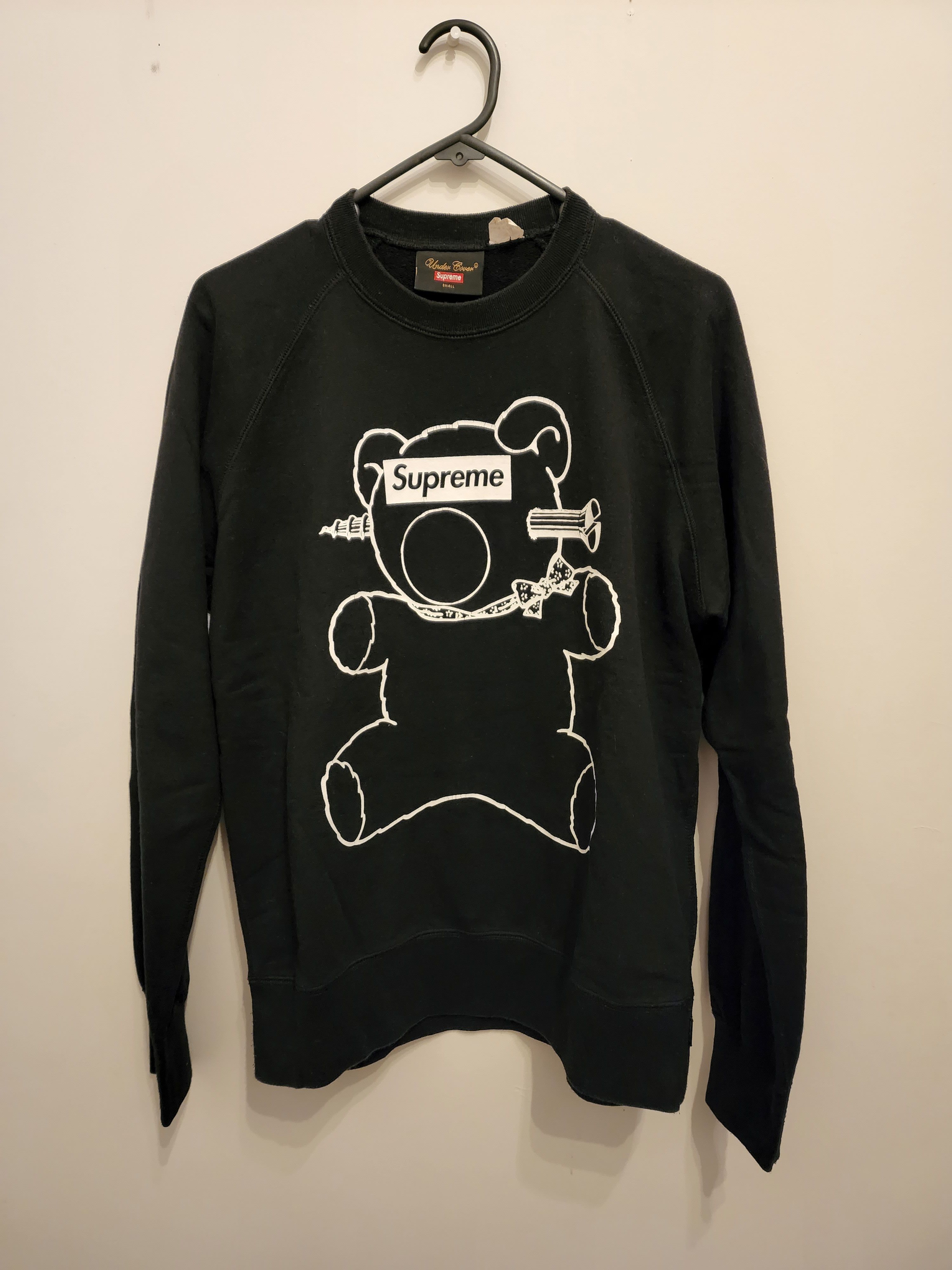 Image of Supreme x Undercover Teddy Bear Black Crewneck, Men's (Size Small)