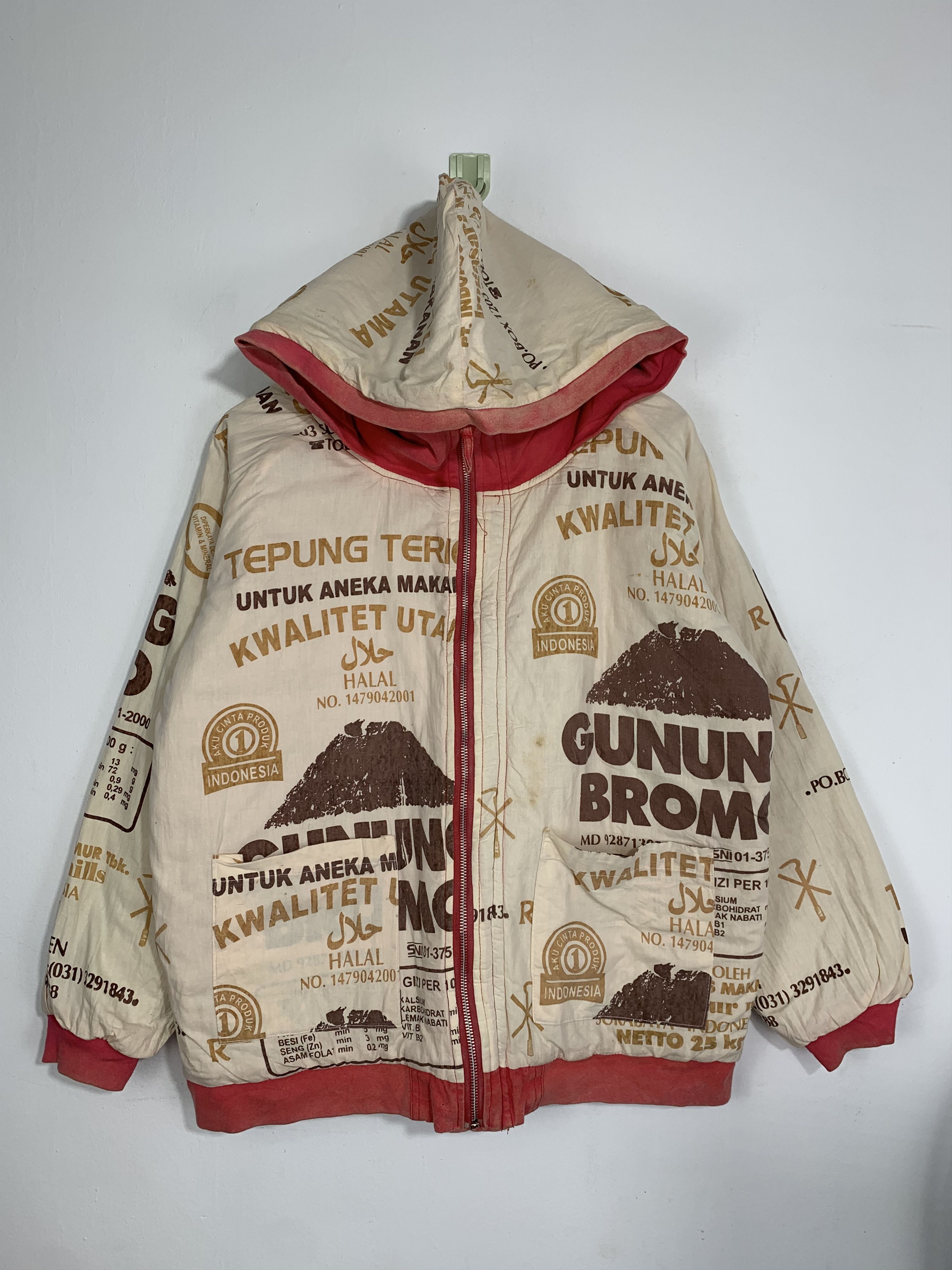 image of Vintage Gunung Bromo Reversible Hoodie Bomber Jacket, Men's (Size Medium)