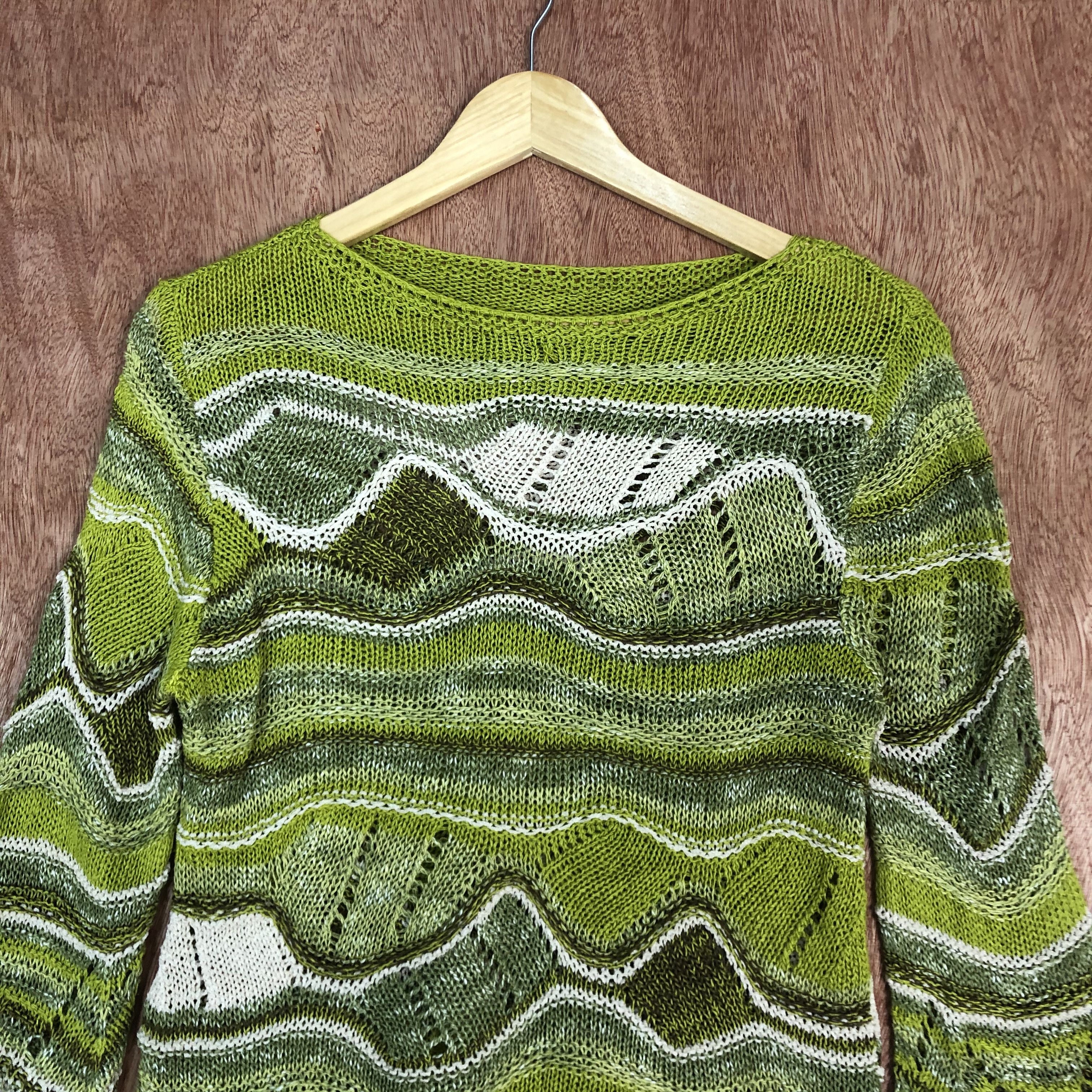 Japanese Brand DLL Japan crochet mesh net Knitwear art vintage wave #c524 Size M / US 6-8 / IT 42-44 - 3 Thumbnail