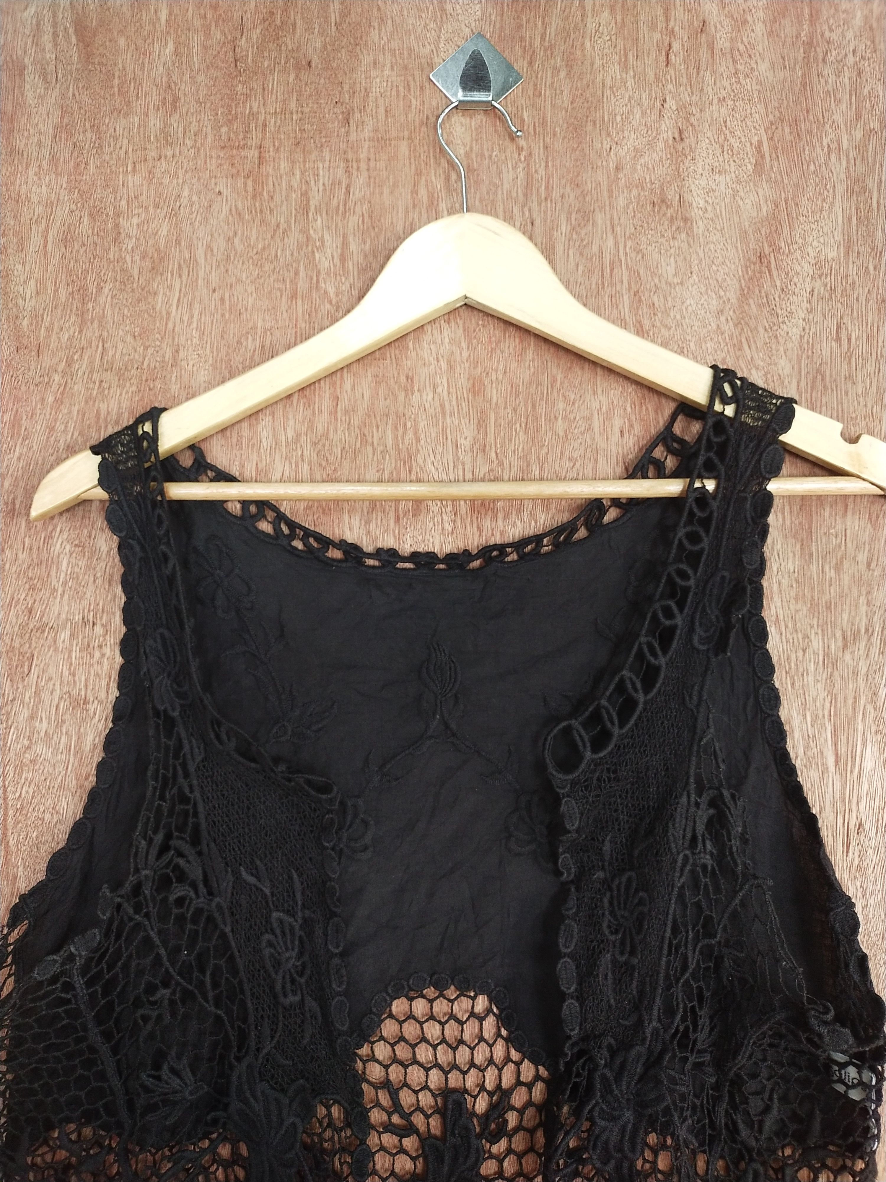 Vintage Mimosalip crochet mesh net sexy crop top cardigan #S163 Size S / US 4 / IT 40 - 2 Thumbnail