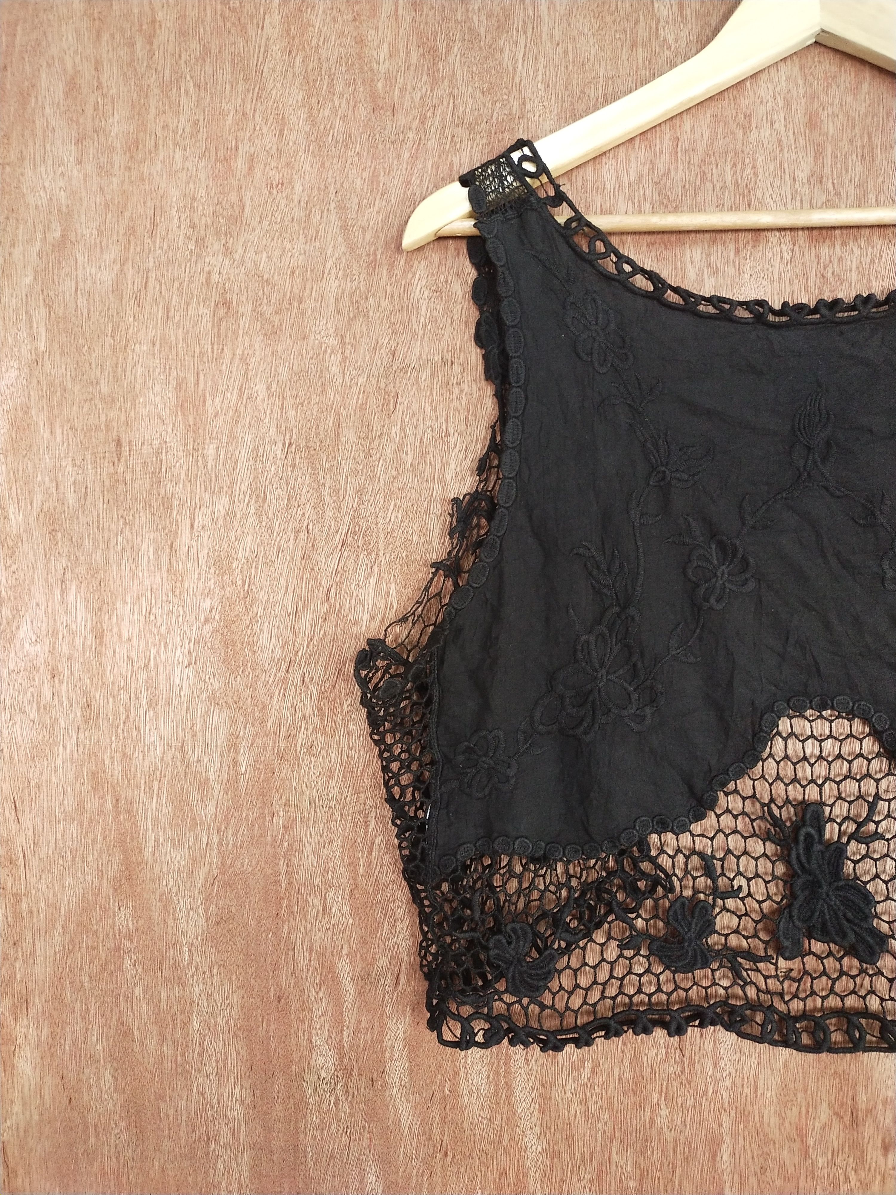 Vintage Mimosalip crochet mesh net sexy crop top cardigan #S163 Size S / US 4 / IT 40 - 9 Thumbnail