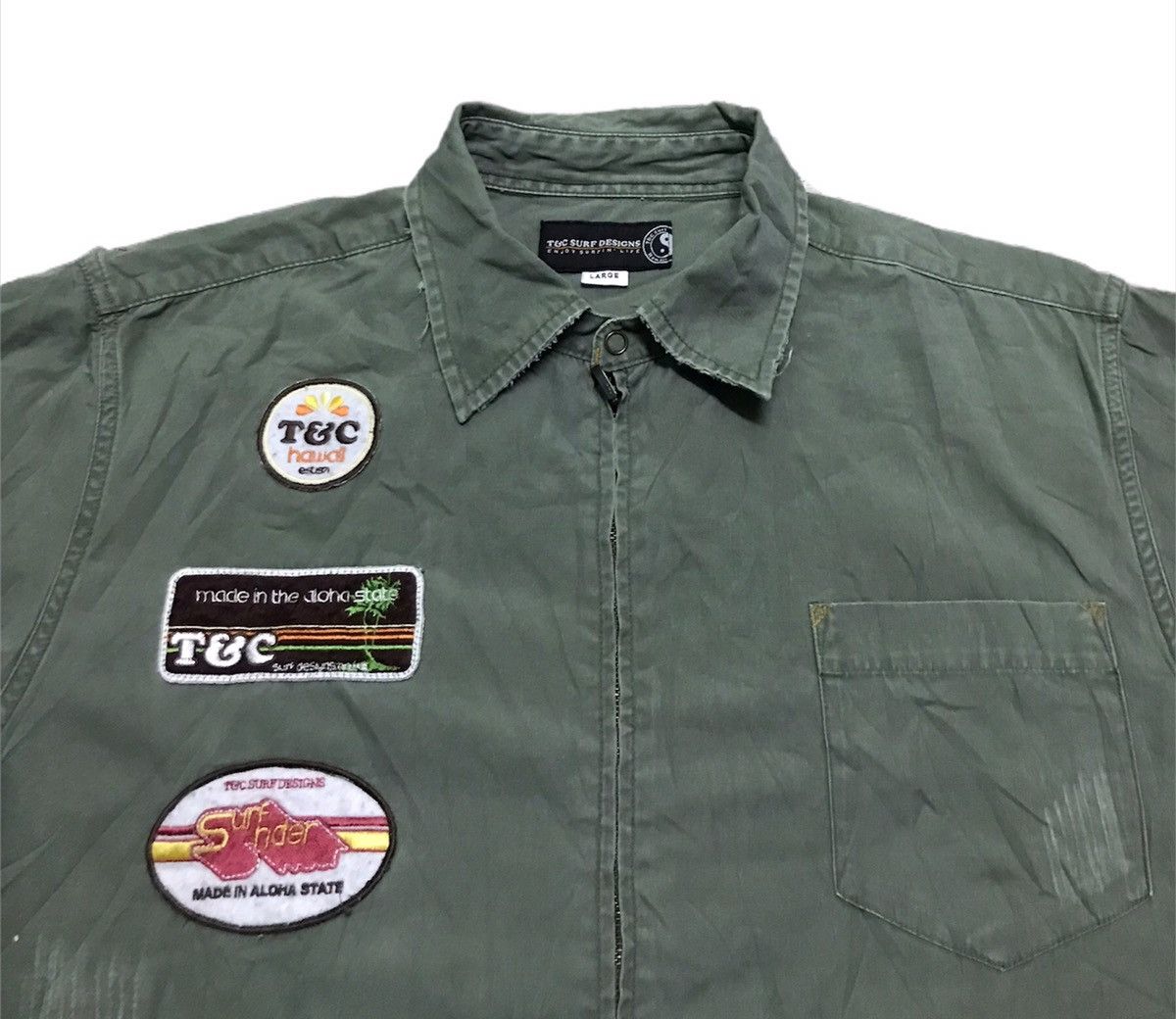 Japanese Brand T&C surf design zipper shirts Size US L / EU 52-54 / 3 - 2 Thumbnail