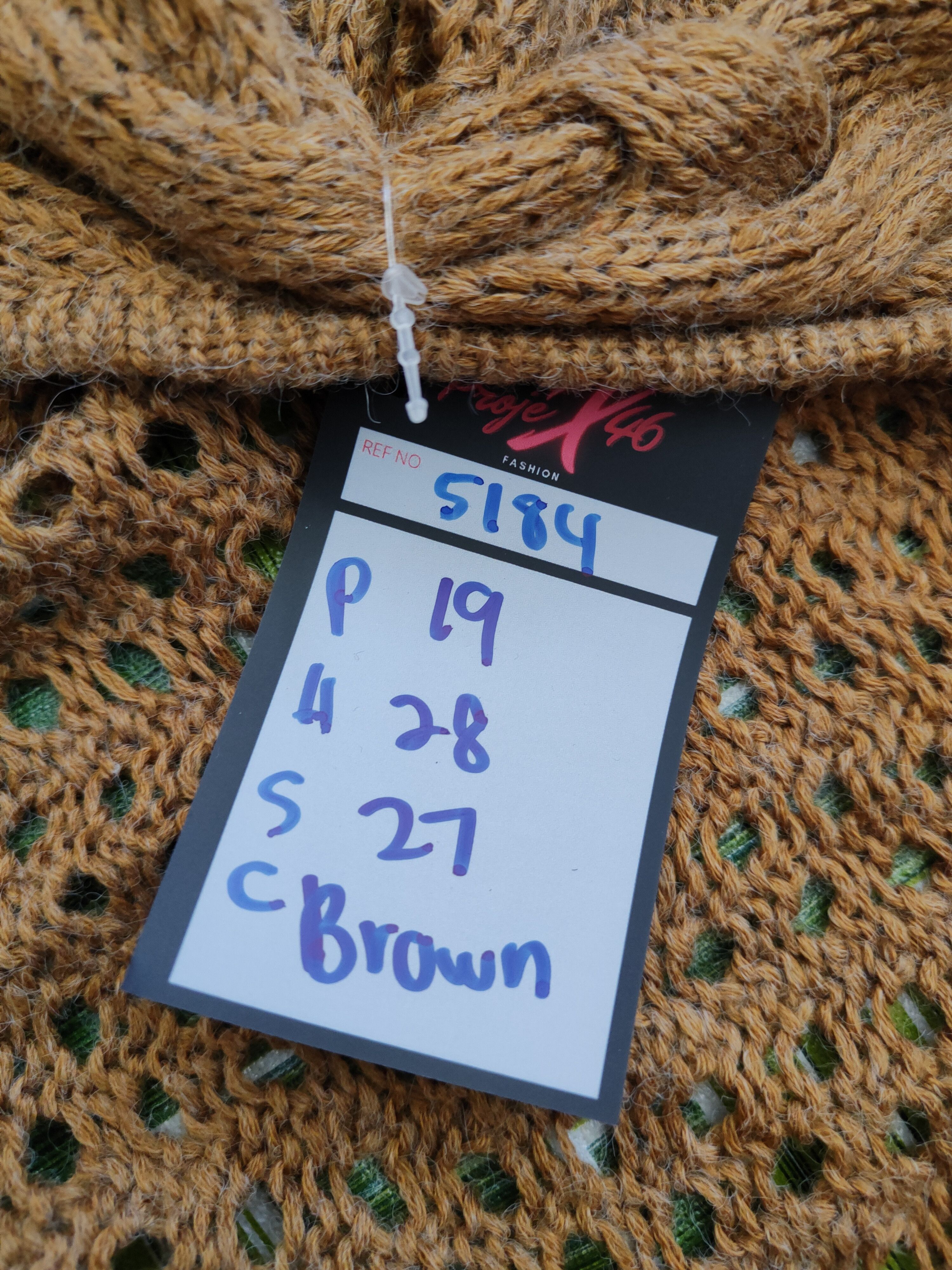 Homespun Knitwear Japanese Brand Brown crochet meshnet Cardigan #5184 Size US M / EU 48-50 / 2 - 8 Thumbnail