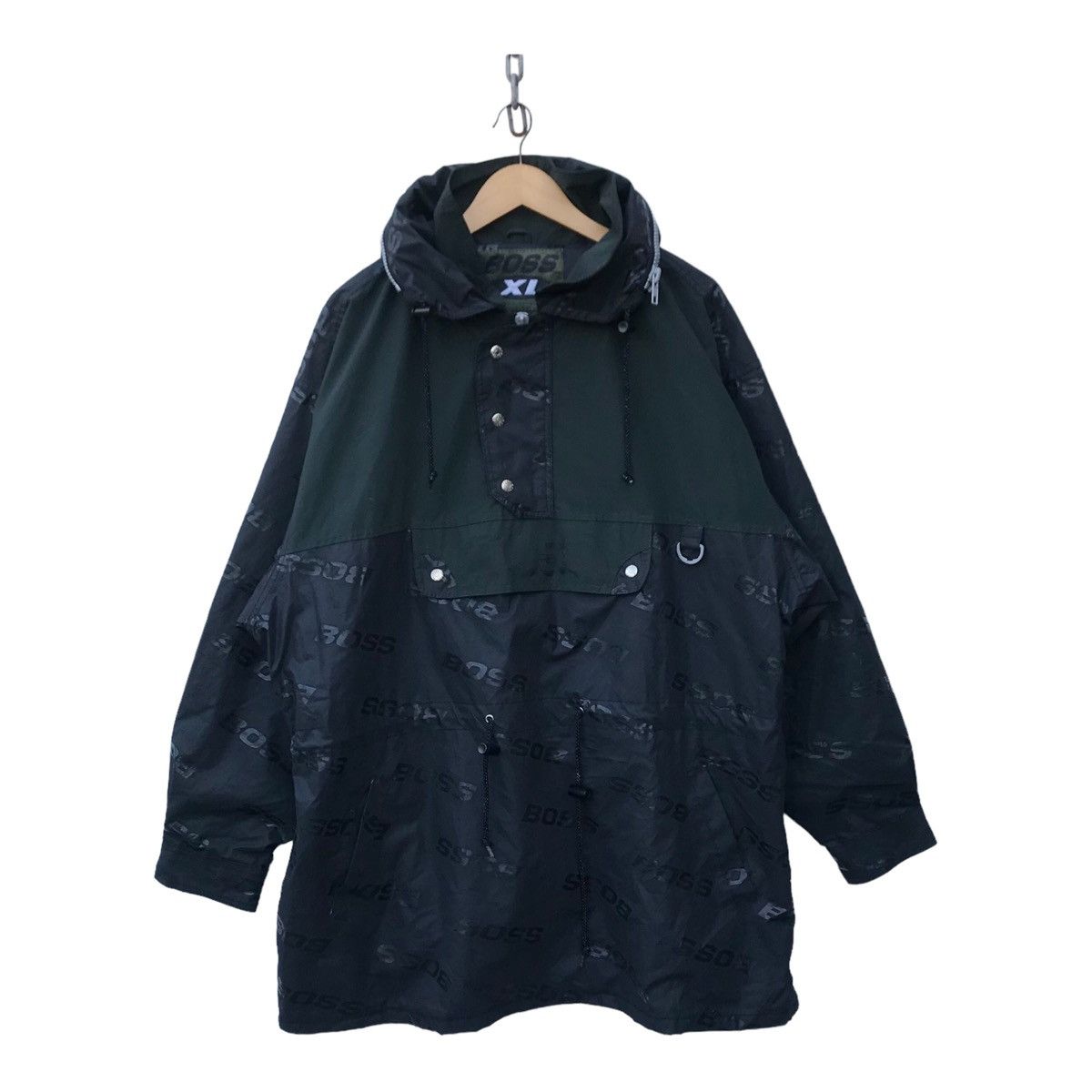 Hugo Boss Boss Overprinted Anorak Colourblock Hoodie Jacket Size US XL / EU 56 / 4 - 1 Thumbnail