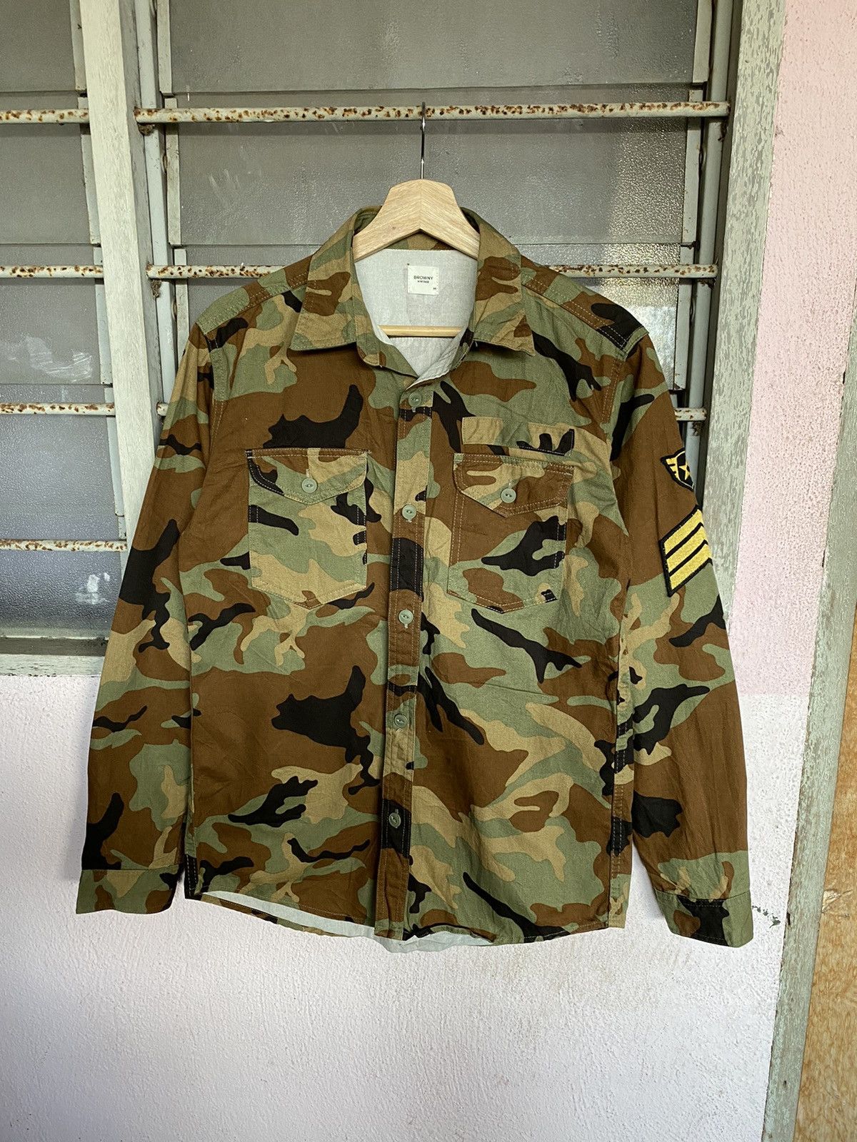 Japanese Brand Browny Comouflage Woodland Workers Shirt Size US M / EU 48-50 / 2 - 5 Thumbnail