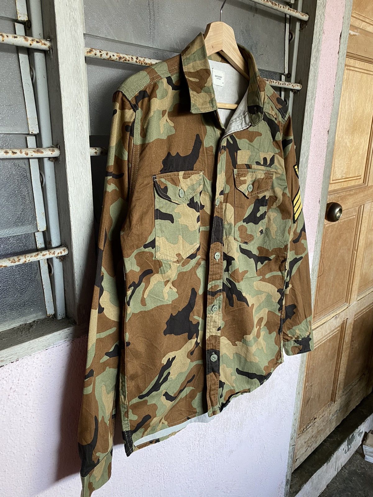 Japanese Brand Browny Comouflage Woodland Workers Shirt Size US M / EU 48-50 / 2 - 3 Thumbnail