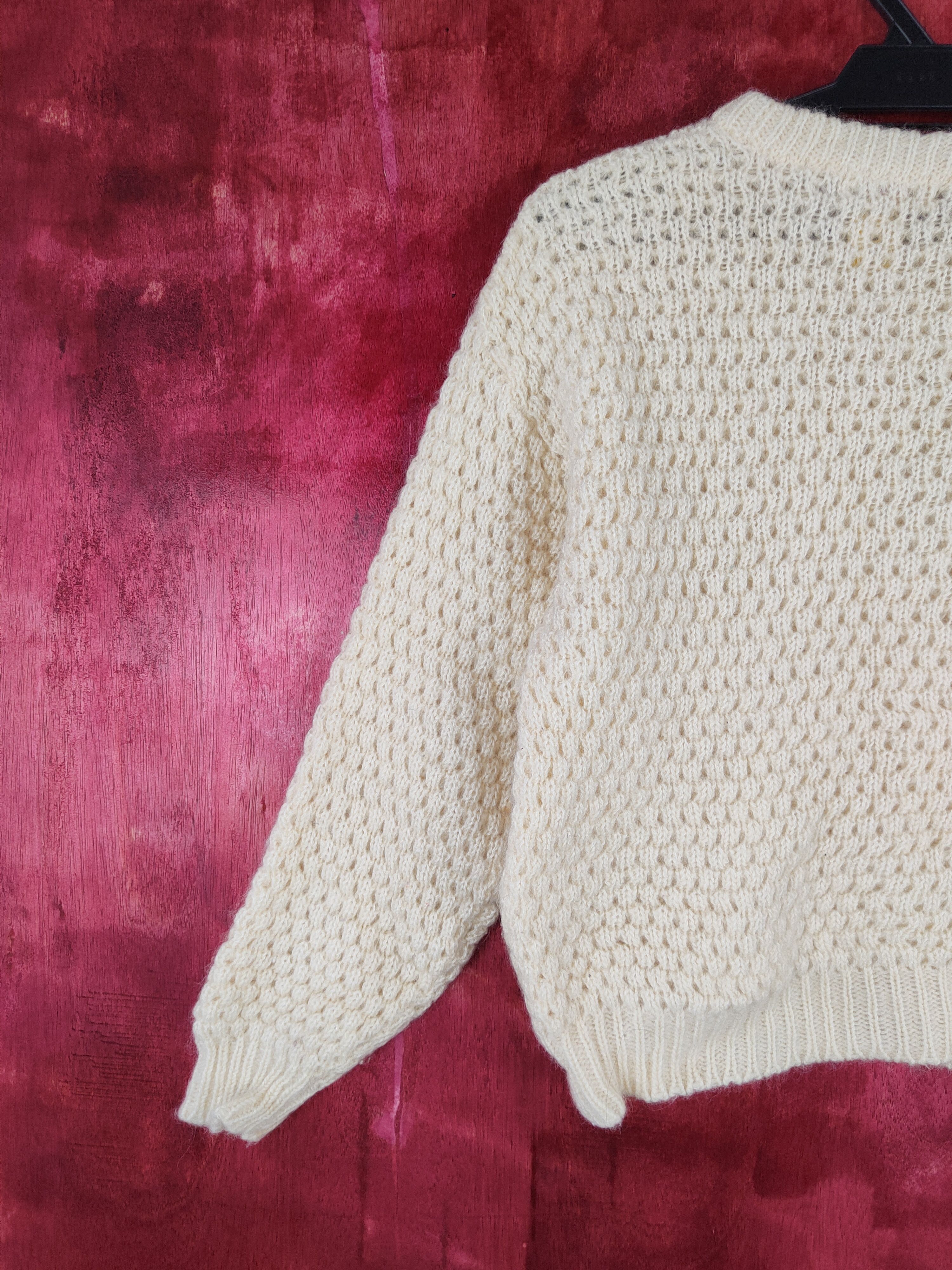 Japanese Brand Just Jantzen Yellow crochet Knitwear #4493 Size M / US 6-8 / IT 42-44 - 6 Thumbnail