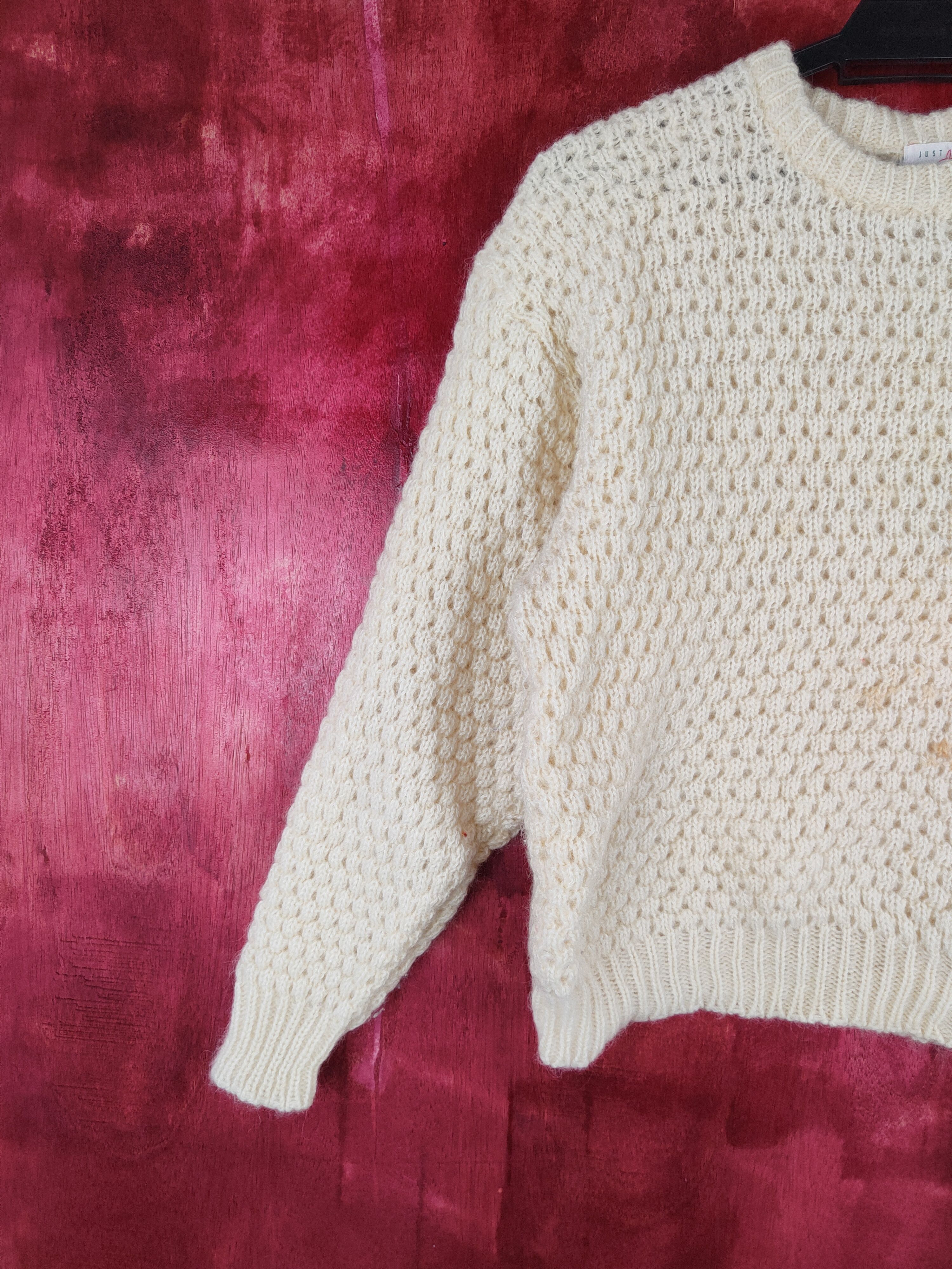 Japanese Brand Just Jantzen Yellow crochet Knitwear #4493 Size M / US 6-8 / IT 42-44 - 3 Thumbnail