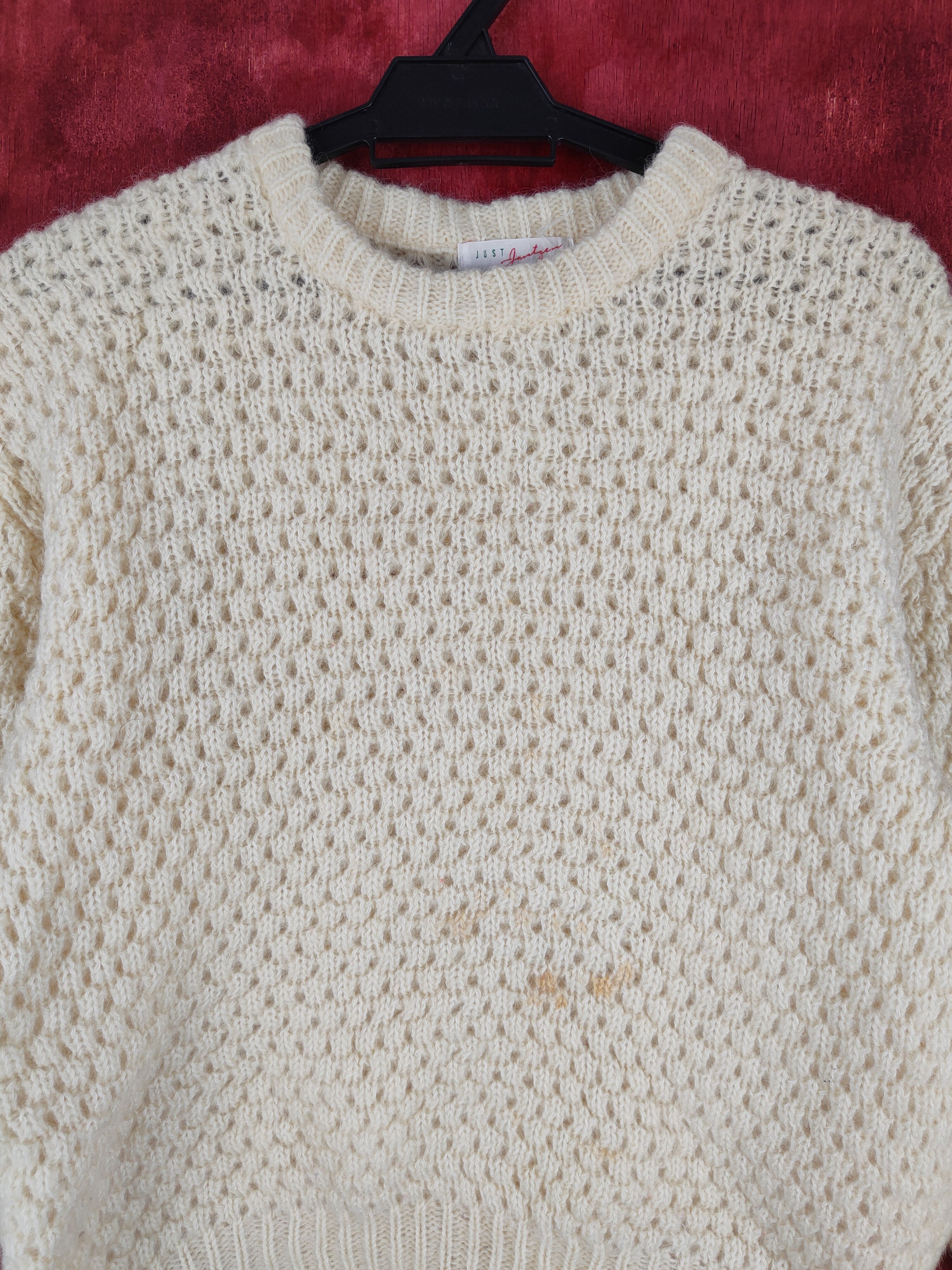 Japanese Brand Just Jantzen Yellow crochet Knitwear #4493 Size M / US 6-8 / IT 42-44 - 2 Thumbnail