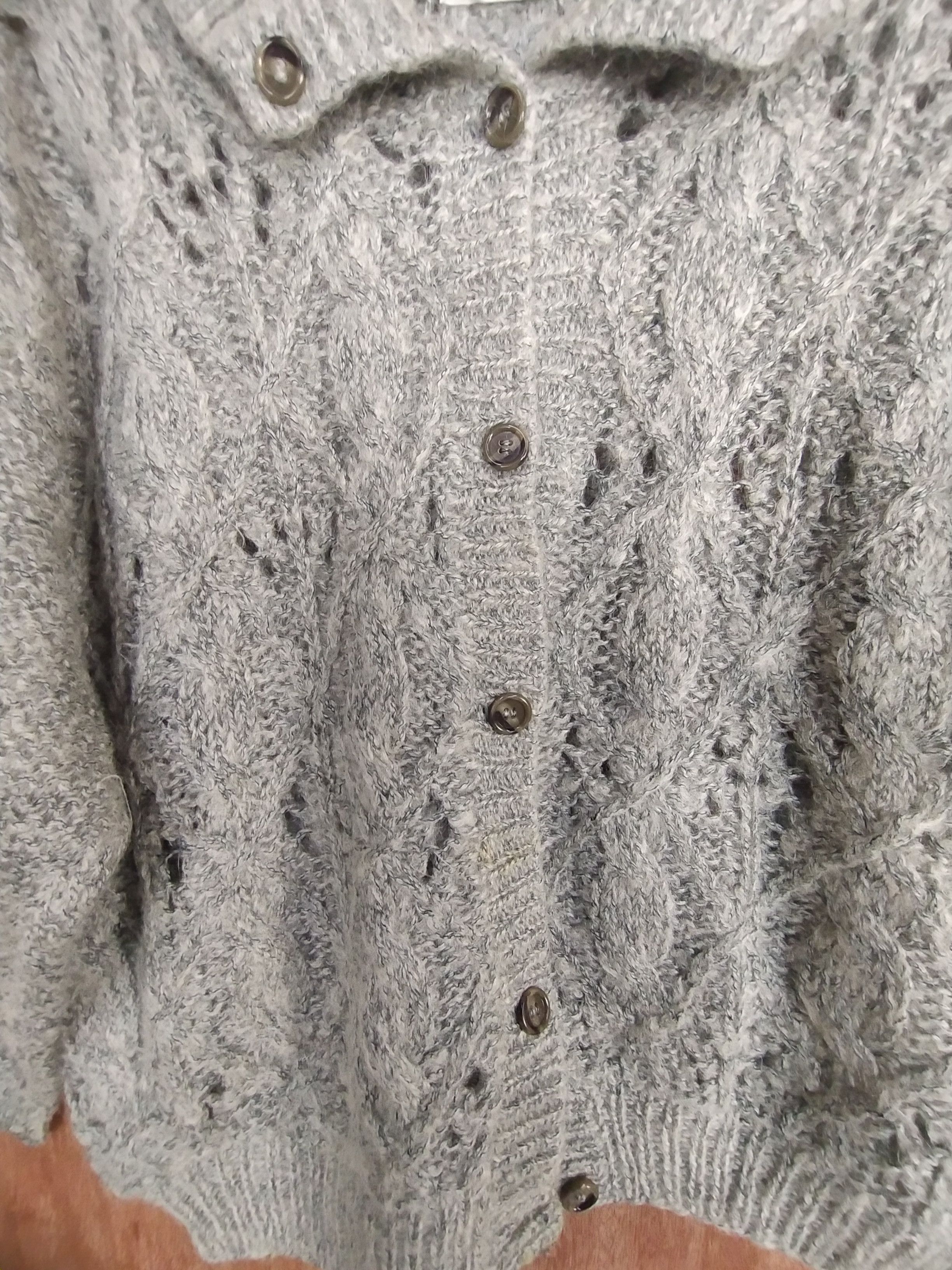 Aran Isles Knitwear M.B.S.S mohair crochet cardigan gray knitwear #S027 Size M / US 6-8 / IT 42-44 - 10 Thumbnail