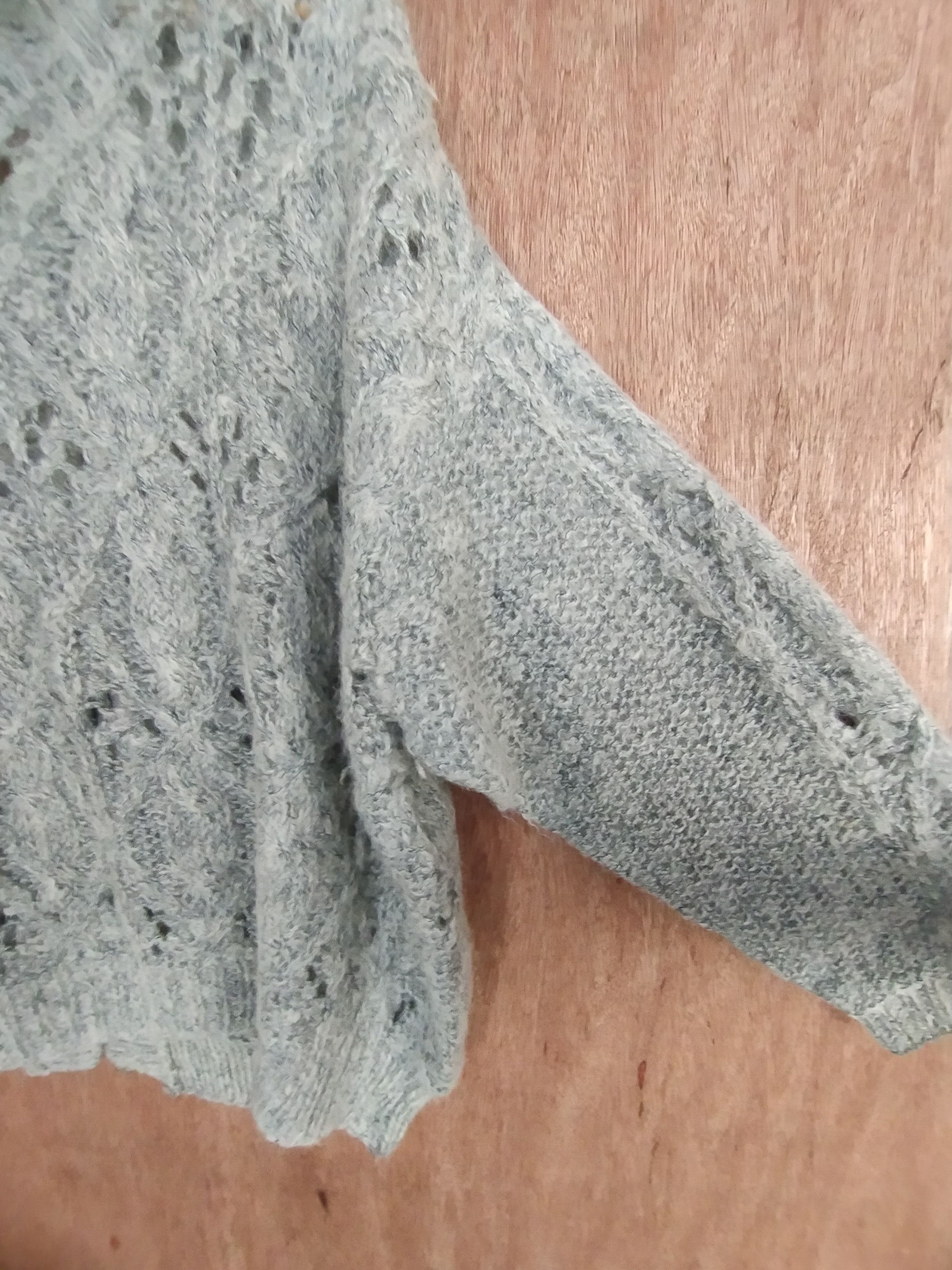Aran Isles Knitwear M.B.S.S mohair crochet cardigan gray knitwear #S027 Size M / US 6-8 / IT 42-44 - 12 Thumbnail
