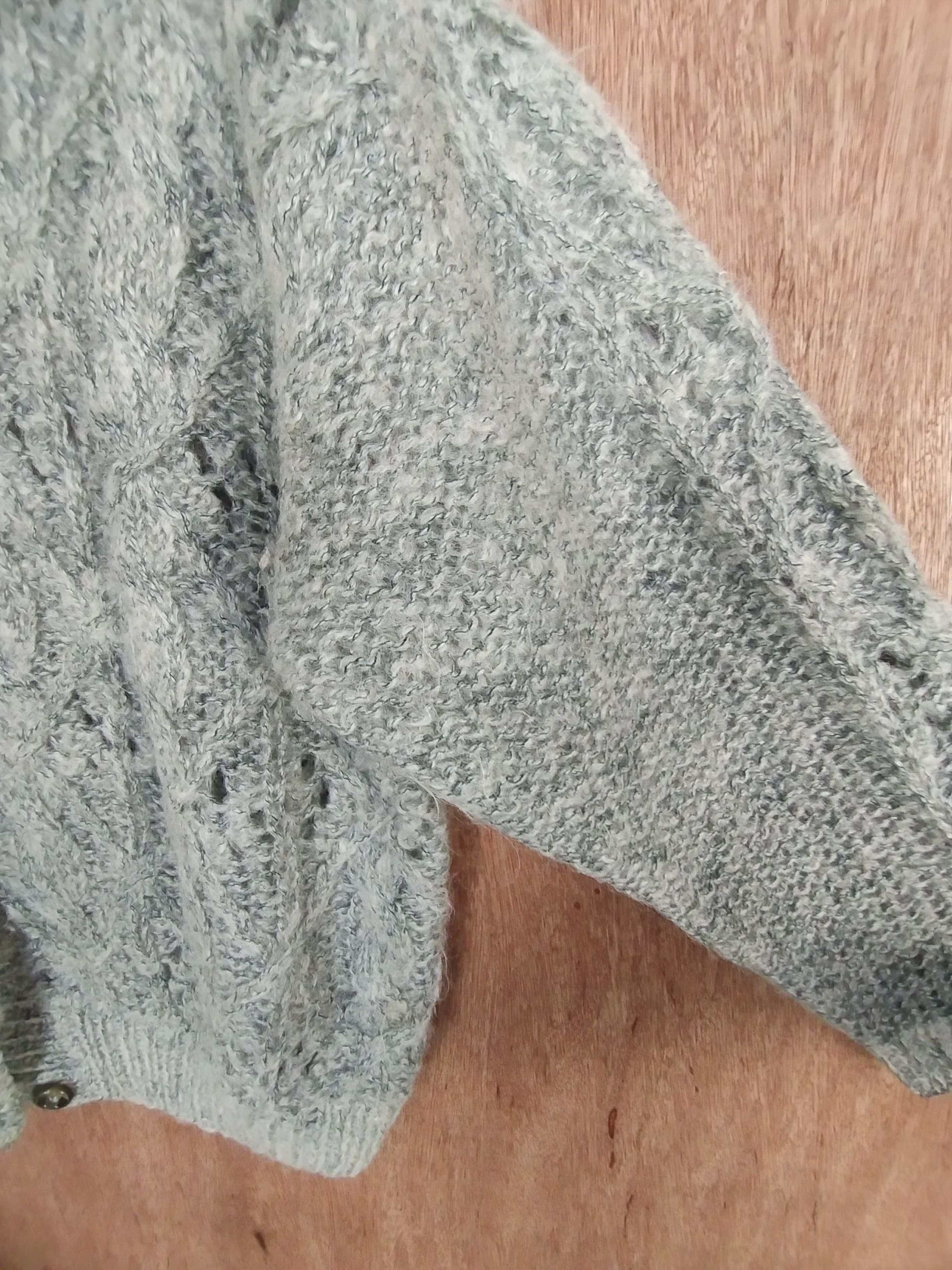 Aran Isles Knitwear M.B.S.S mohair crochet cardigan gray knitwear #S027 Size M / US 6-8 / IT 42-44 - 9 Thumbnail