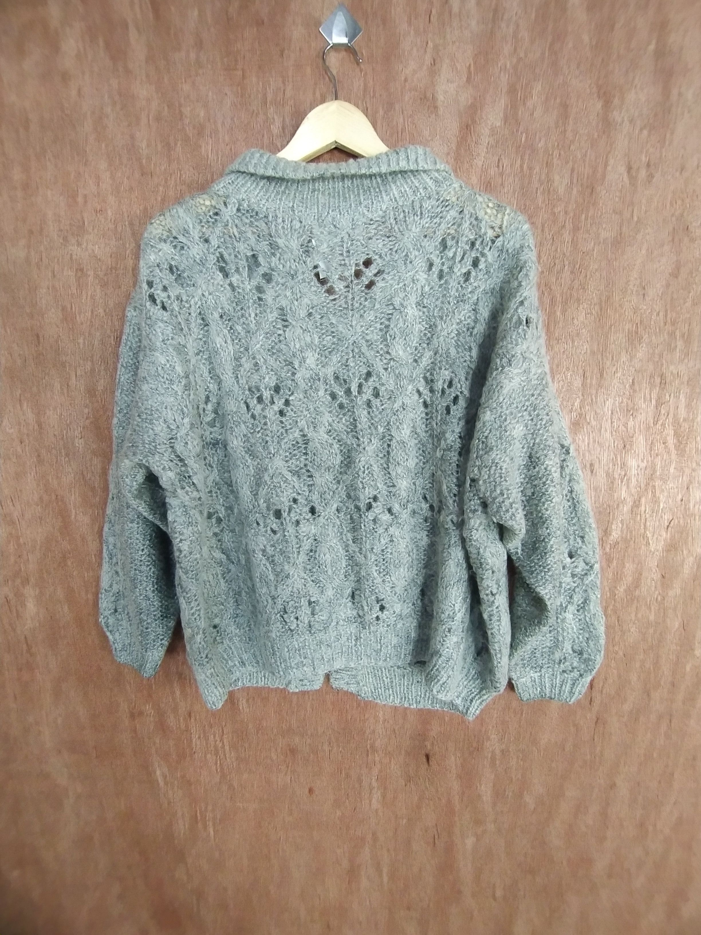Aran Isles Knitwear M.B.S.S mohair crochet cardigan gray knitwear #S027 Size M / US 6-8 / IT 42-44 - 13 Thumbnail