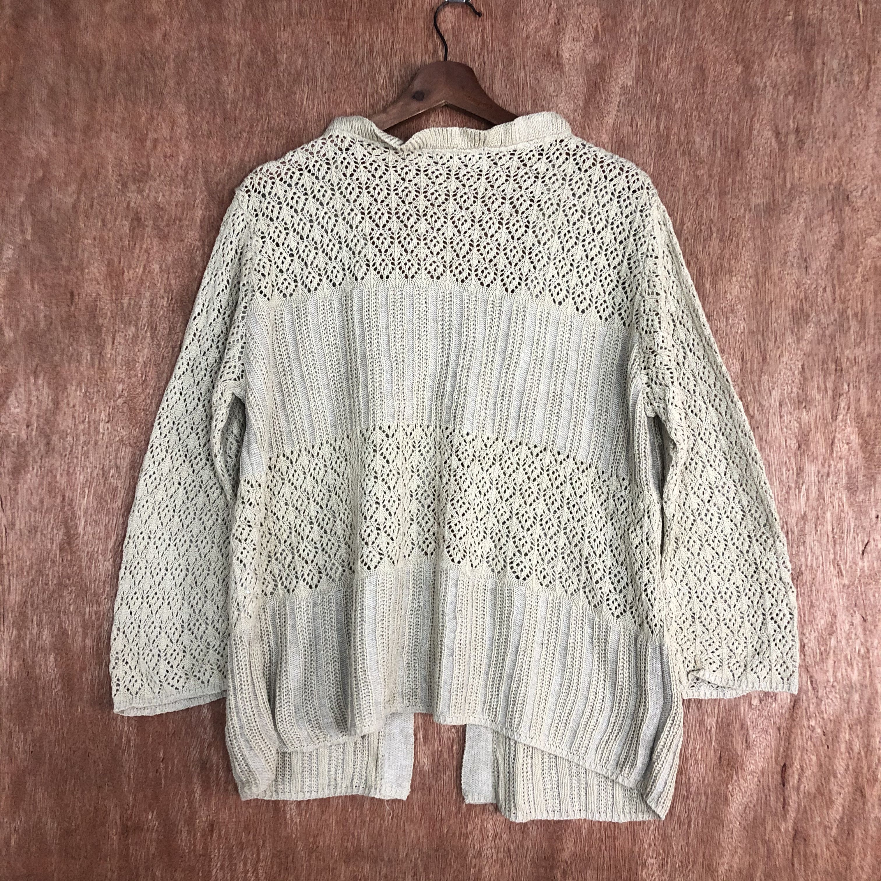 Vintage DLL MerciGrace Brown crochet Knitwear cardigan #c529 Size XL / US 12-14 / IT 48-50 - 10 Thumbnail