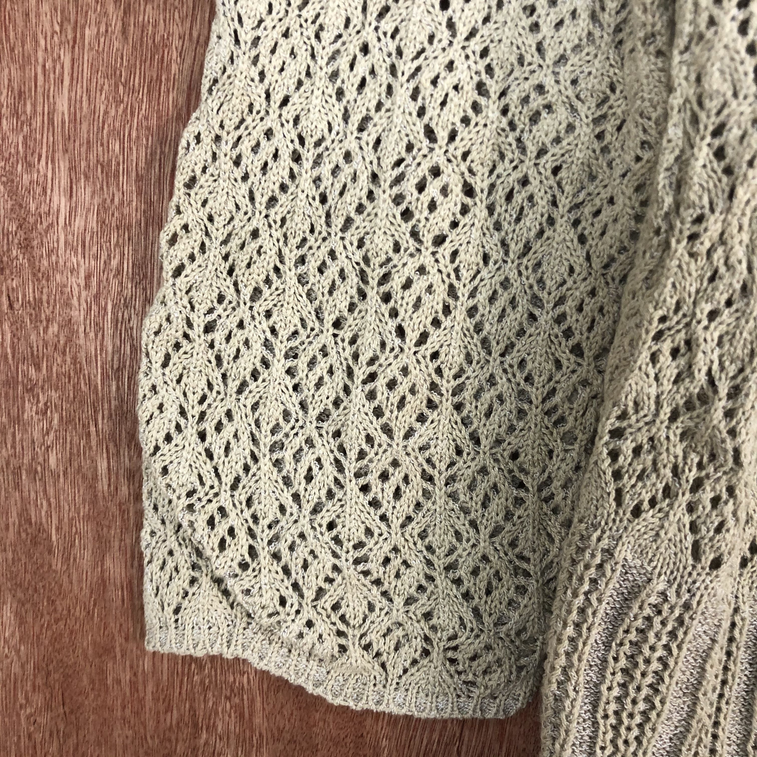 Vintage DLL MerciGrace Brown crochet Knitwear cardigan #c529 Size XL / US 12-14 / IT 48-50 - 6 Thumbnail