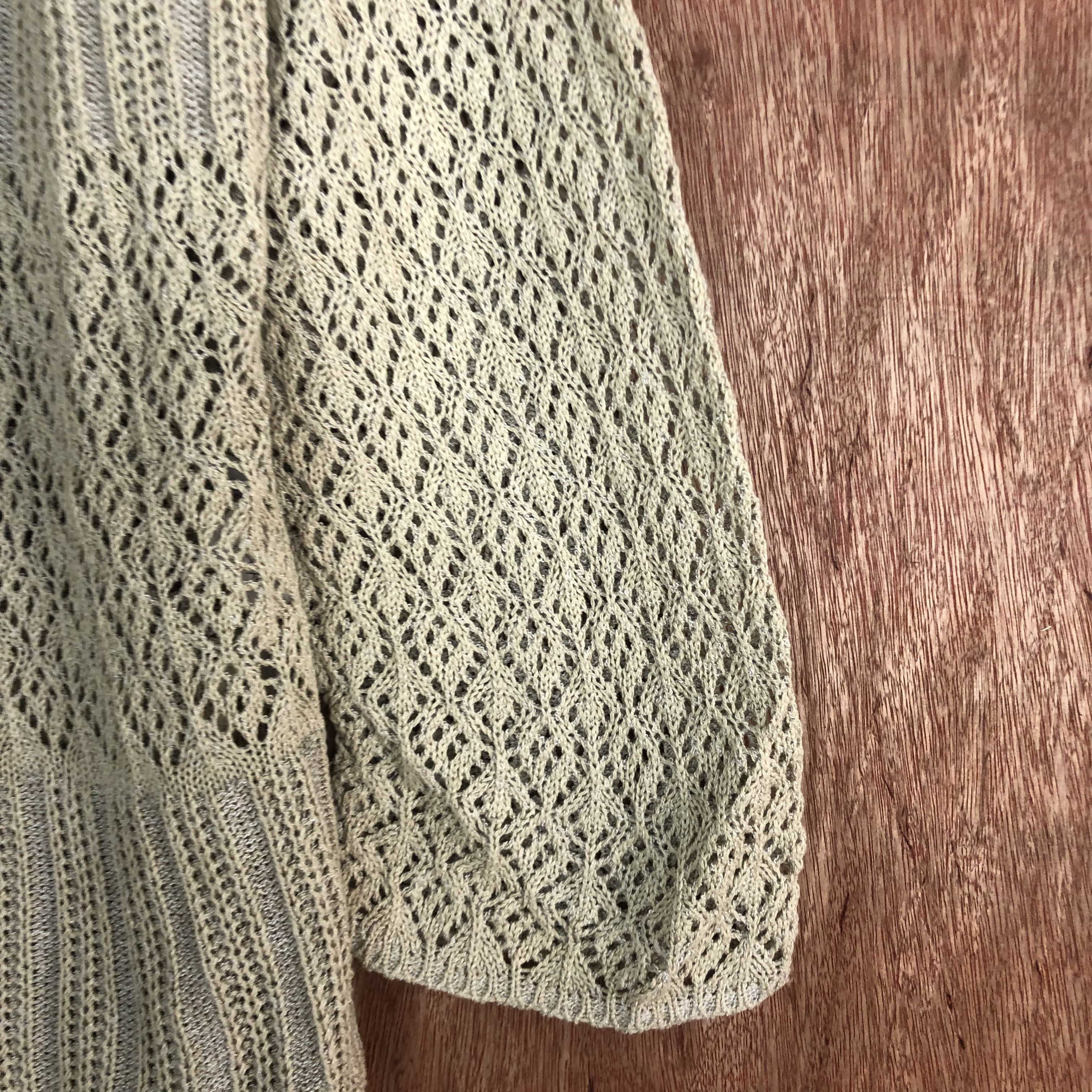 Vintage DLL MerciGrace Brown crochet Knitwear cardigan #c529 Size XL / US 12-14 / IT 48-50 - 3 Thumbnail