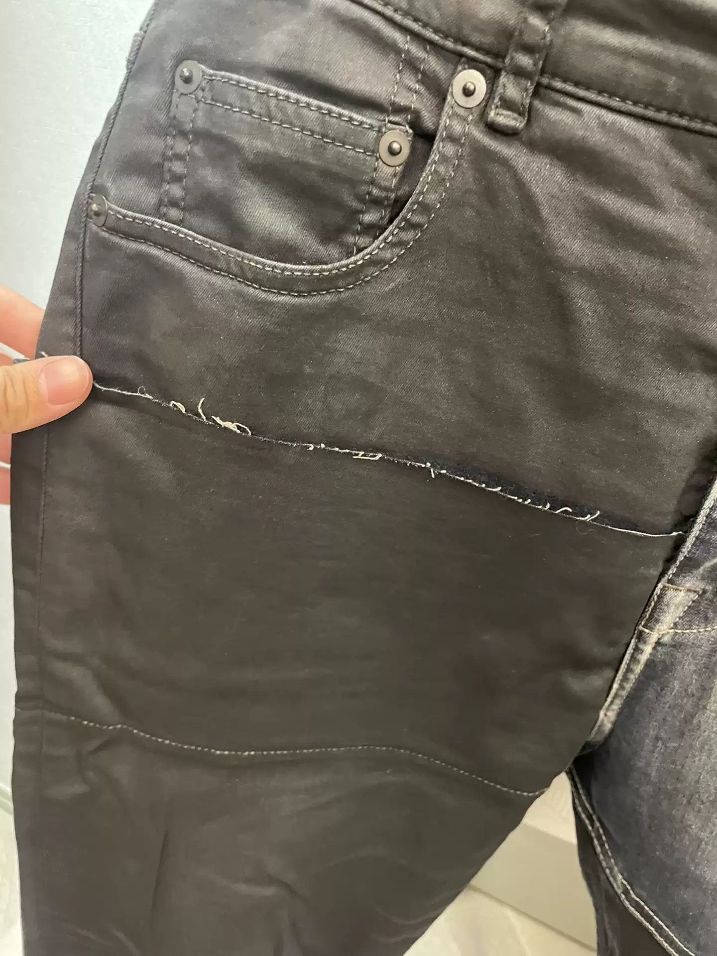 Rick Owens RICK OWENS DRKSHDW DENIM PANELED COATED QUARTER-POINT PANTS Size US 33 - 2 Thumbnail