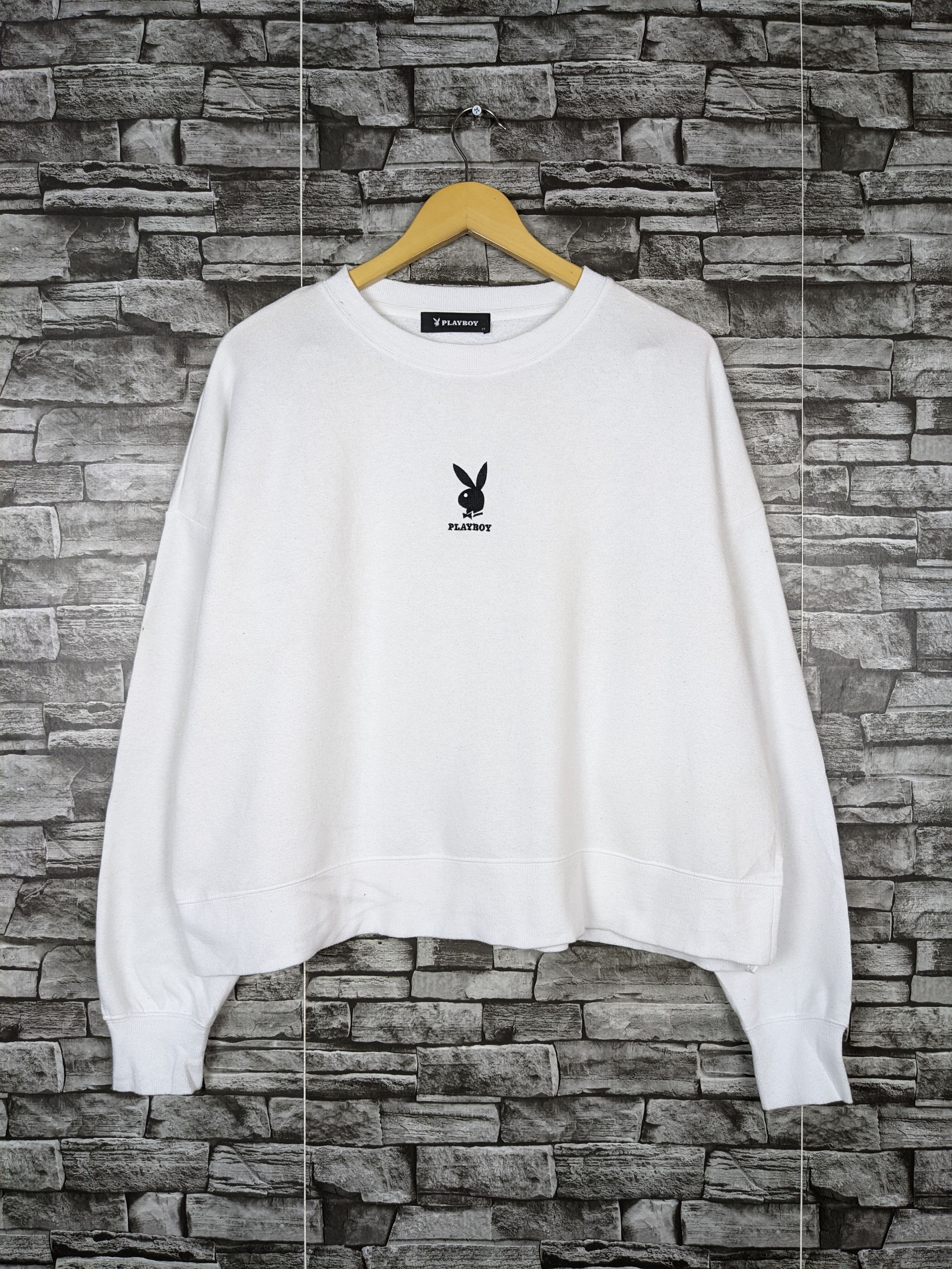 Playboy Vintage Playboy Center Bunny Cropped Sweatshirt Pullover Size US M / EU 48-50 / 2 - 2 Thumbnail