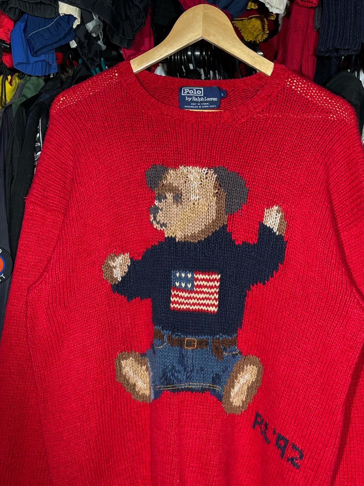 Polo Ralph Lauren Sweater Polo Bear Vintage 1992 Hand Knit | Grailed