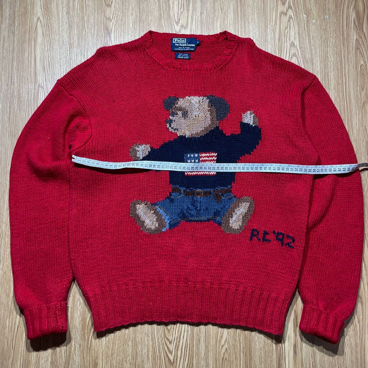 Polo Ralph Lauren × Vintage Sweater Polo Bear Vintage 1992 Hand Knit Size US L / EU 52-54 / 3 - 9 Thumbnail