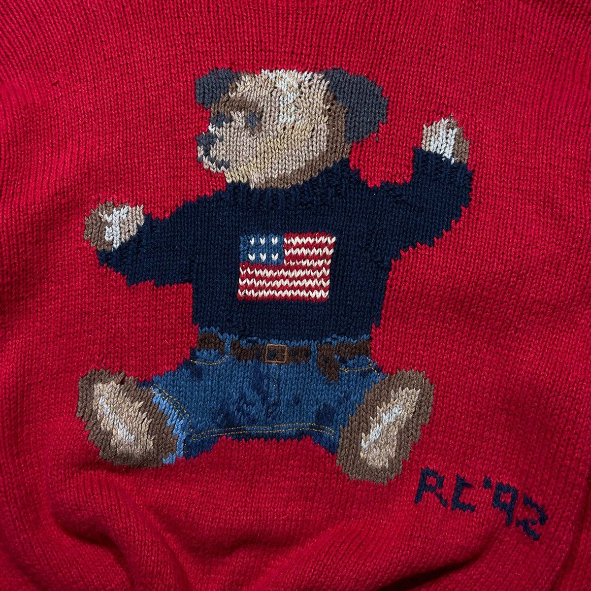 Polo Ralph Lauren × Vintage Sweater Polo Bear Vintage 1992 Hand Knit Size US L / EU 52-54 / 3 - 6 Thumbnail