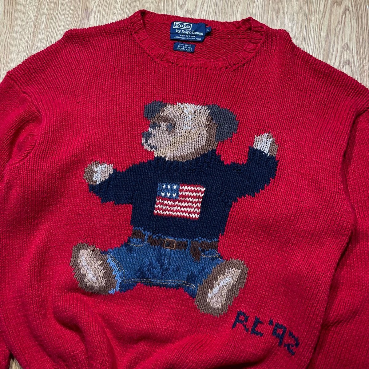 Polo Ralph Lauren × Vintage Sweater Polo Bear Vintage 1992 Hand Knit Size US L / EU 52-54 / 3 - 5 Thumbnail