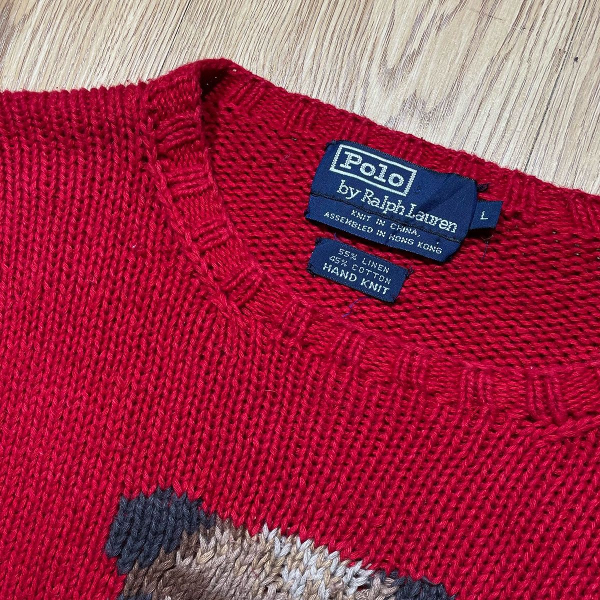 Polo Ralph Lauren × Vintage Sweater Polo Bear Vintage 1992 Hand Knit Size US L / EU 52-54 / 3 - 7 Thumbnail