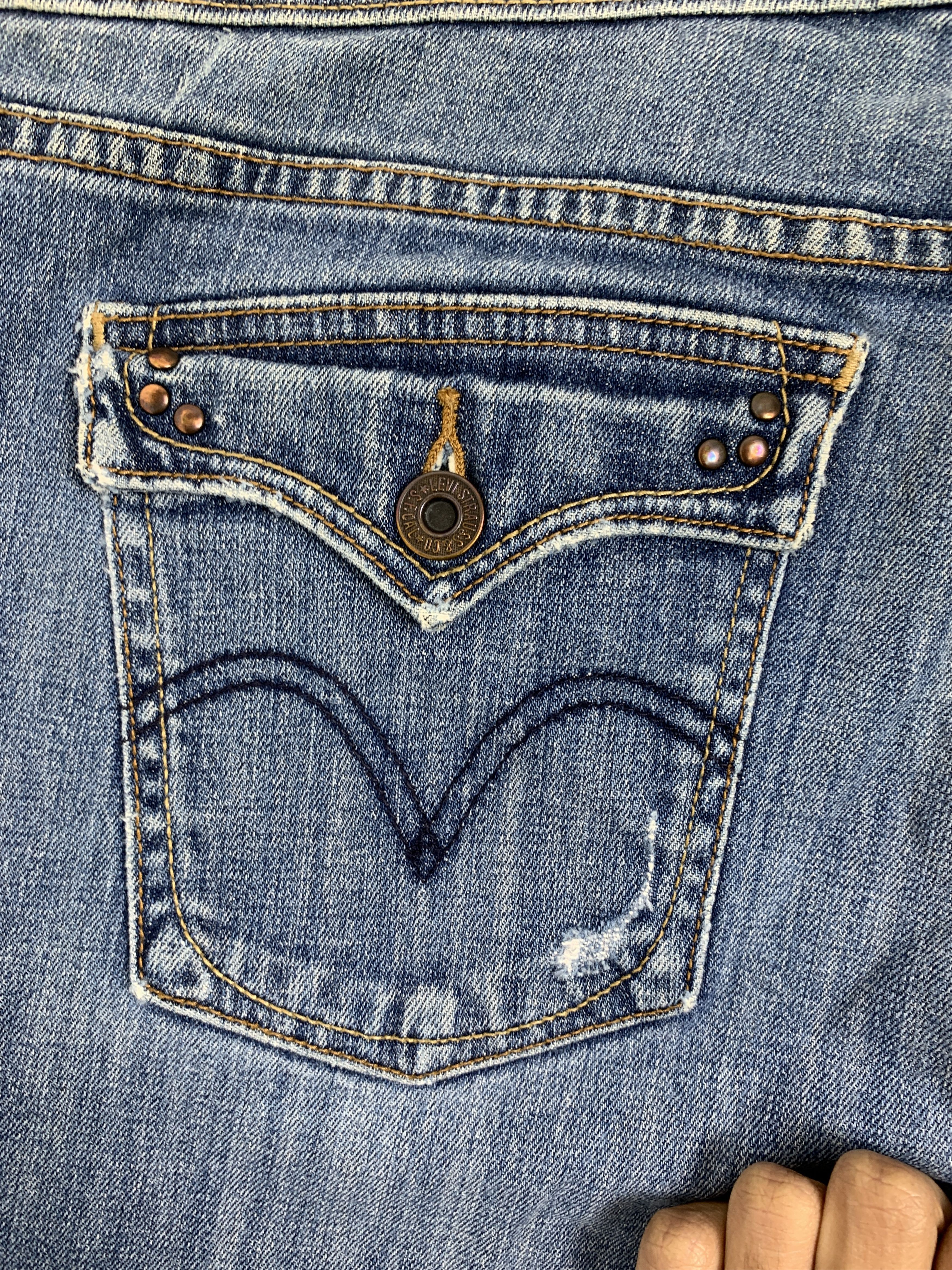Levi's Vintage Levis 515 Flared Boot Cut Distressed Jeans P0377 Size 37" - 12 Thumbnail