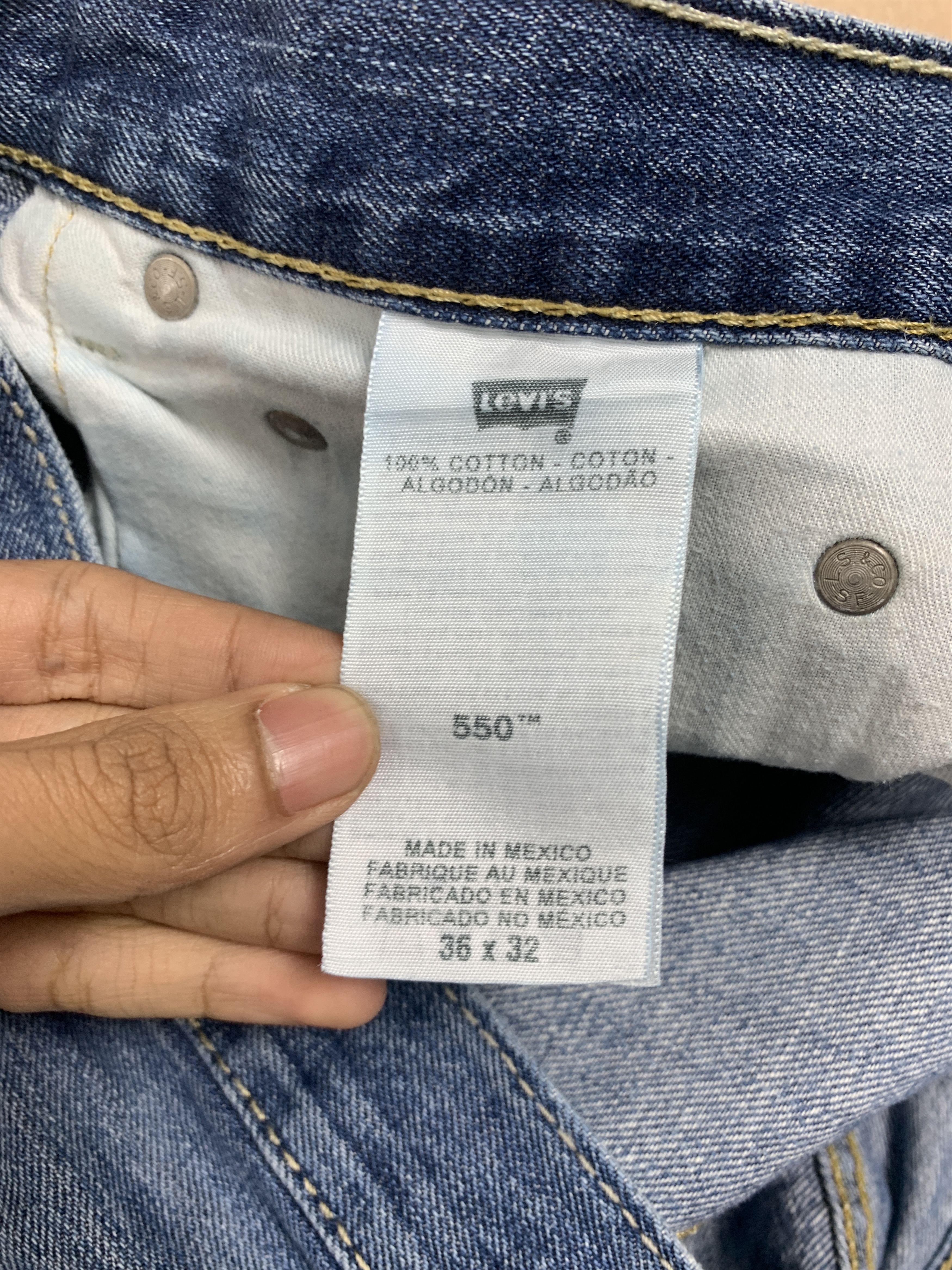 Levi's Vintage Levis 550 Straight Cut Distressed Faded Blue Jeans Size US 36 / EU 52 - 13 Thumbnail