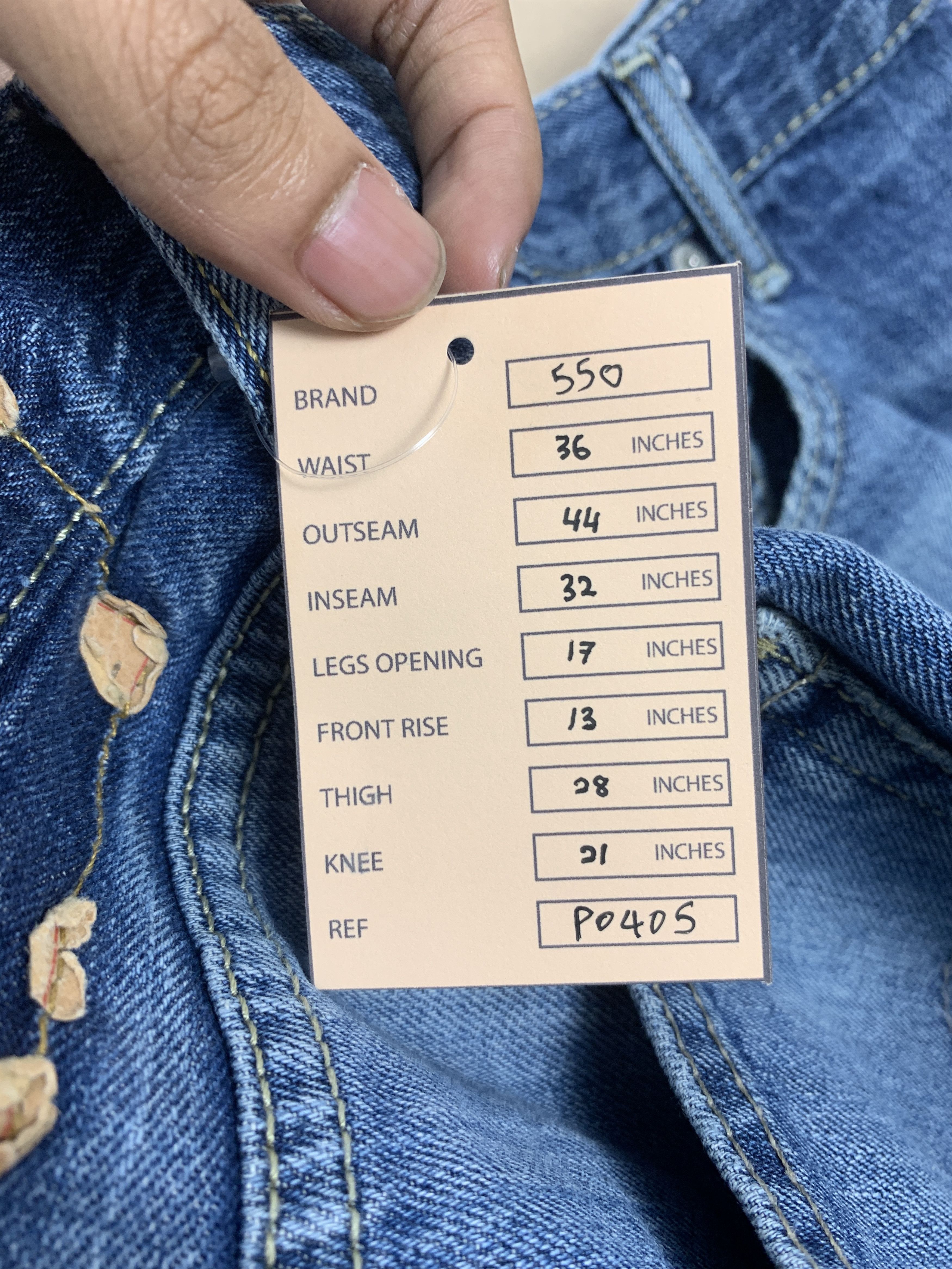 Levi's Vintage Levis 550 Straight Cut Distressed Faded Blue Jeans Size US 36 / EU 52 - 20 Thumbnail