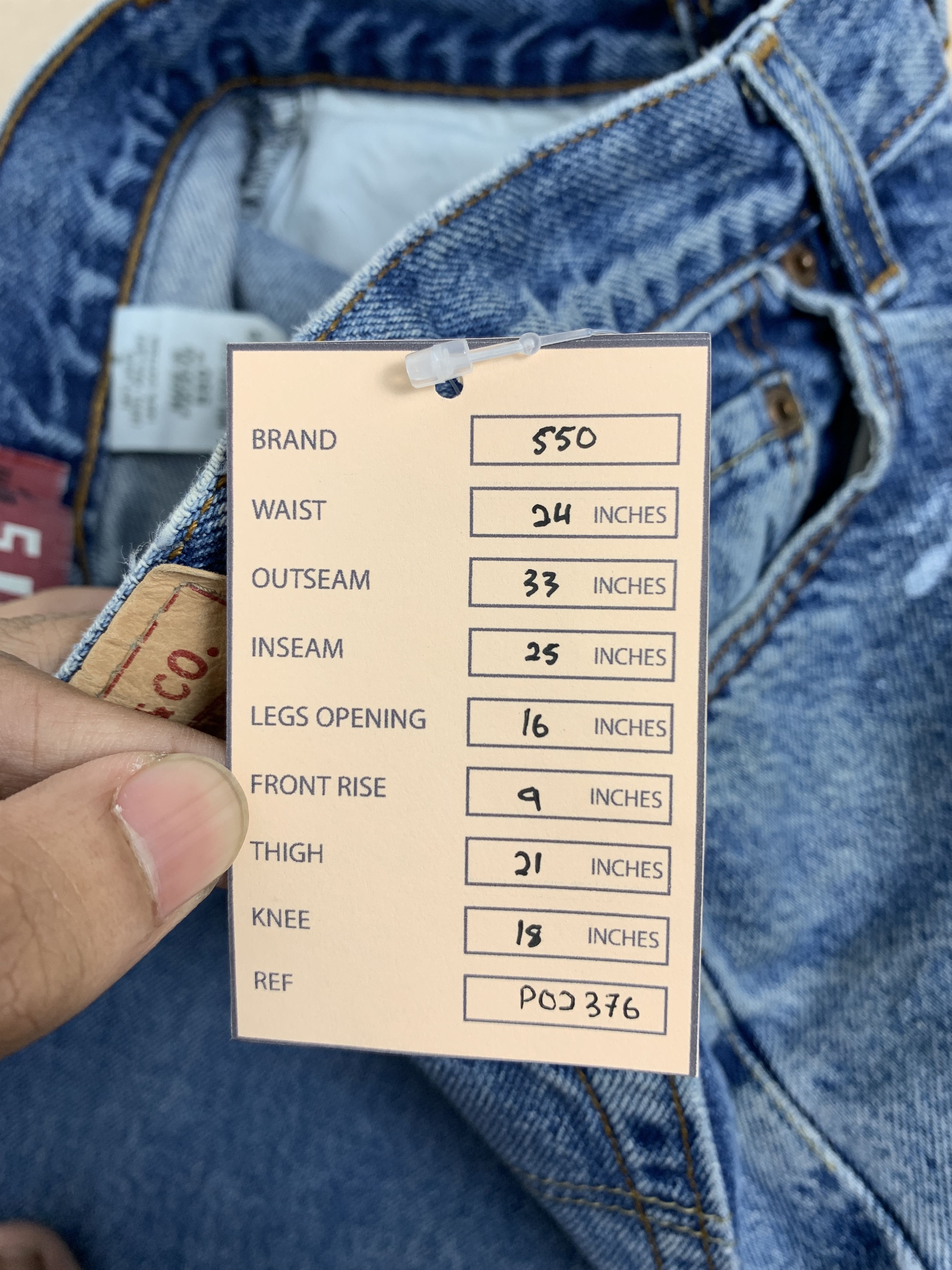 Levi's Vintage Levis 550 Straight Cut Faded Blue Jeans Size 24" / US 00 / IT 34 - 15 Thumbnail