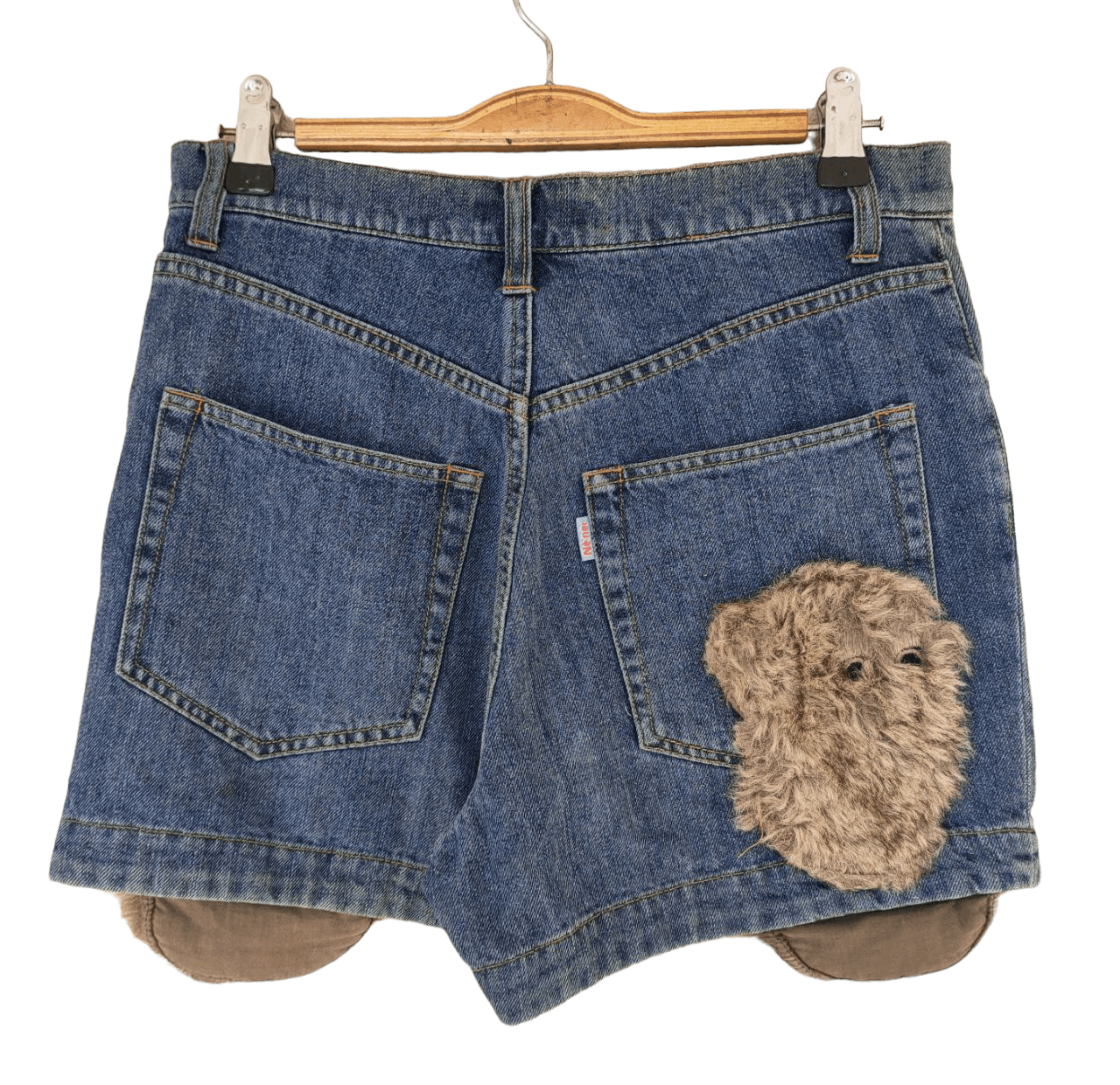 Ne-Net ❎ Nenet Owl Patchwork Denim Hotpant Size 29" - 2 Thumbnail
