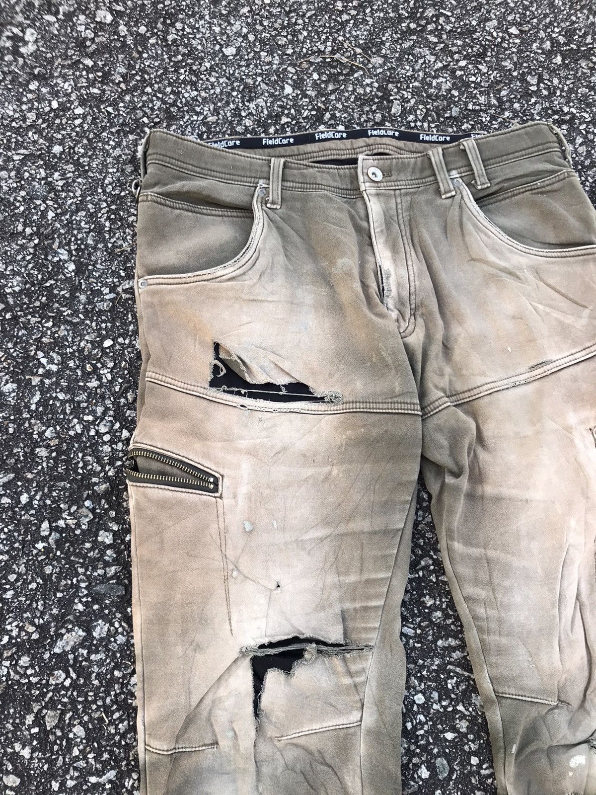 Japanese Brand Style❗️Fieldcore Distressed 2 Layer Stretchable Cargo Pants Size US 34 / EU 50 - 3 Thumbnail