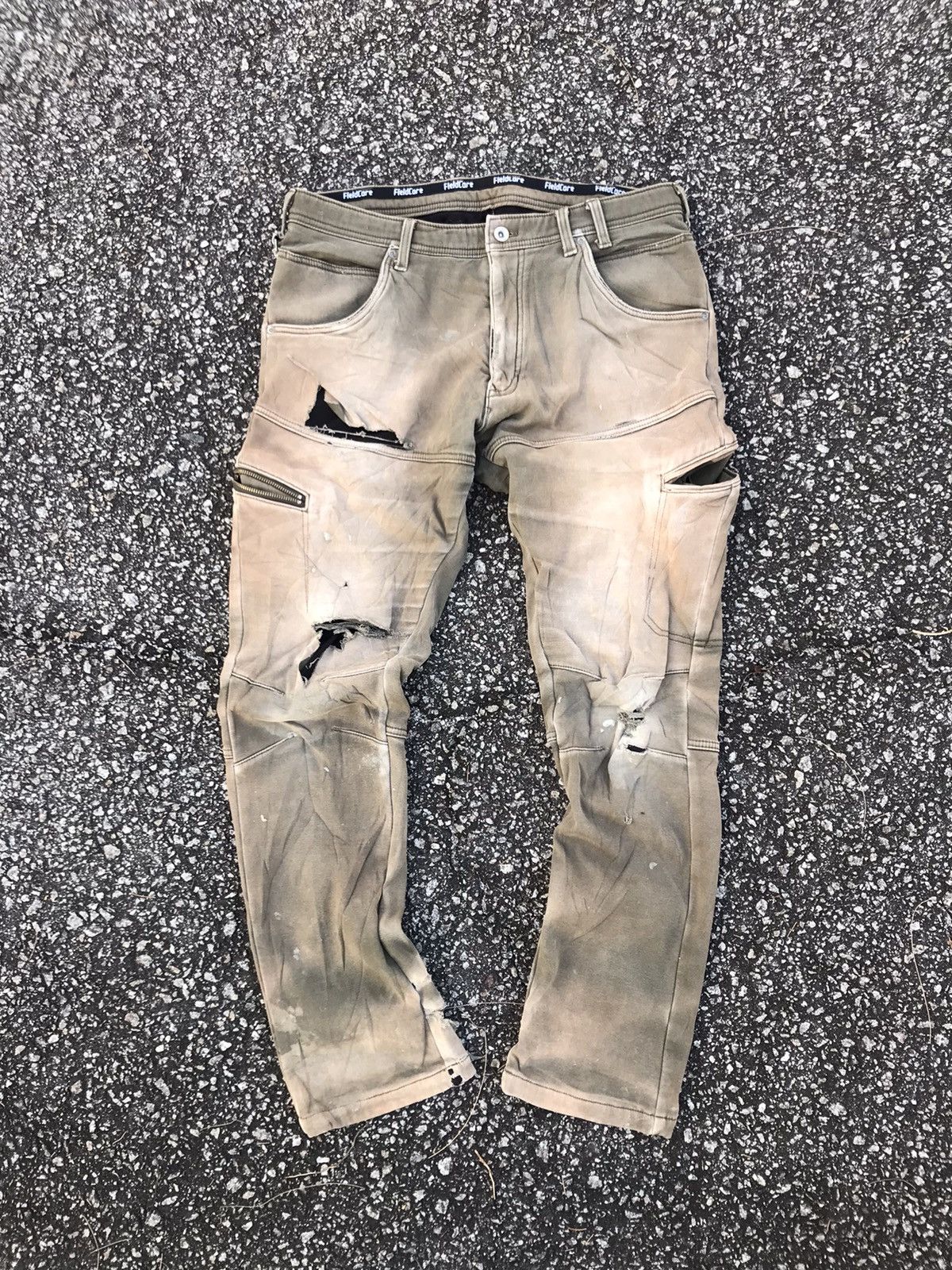 Japanese Brand Style❗️Fieldcore Distressed 2 Layer Stretchable Cargo Pants Size US 34 / EU 50 - 1 Thumbnail