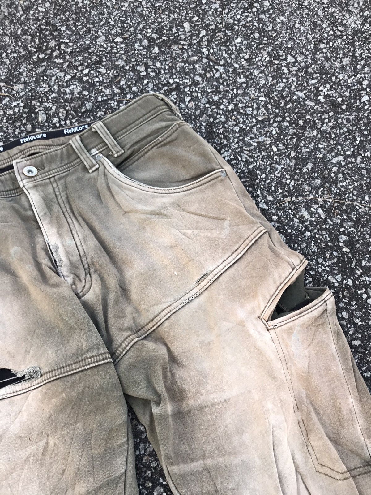 Japanese Brand Style❗️Fieldcore Distressed 2 Layer Stretchable Cargo Pants Size US 34 / EU 50 - 4 Thumbnail