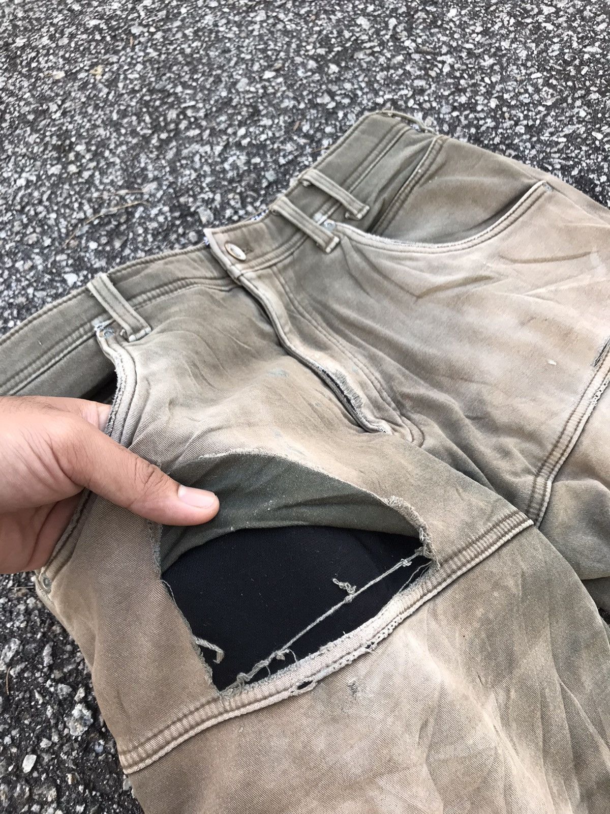 Japanese Brand Style❗️Fieldcore Distressed 2 Layer Stretchable Cargo Pants Size US 34 / EU 50 - 9 Thumbnail