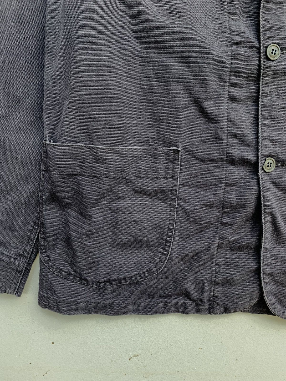 image of Denim Jacket x Vintage Union Made 68 & Brothers Dungaree Button Jacket in Dark Blue (Size Large)