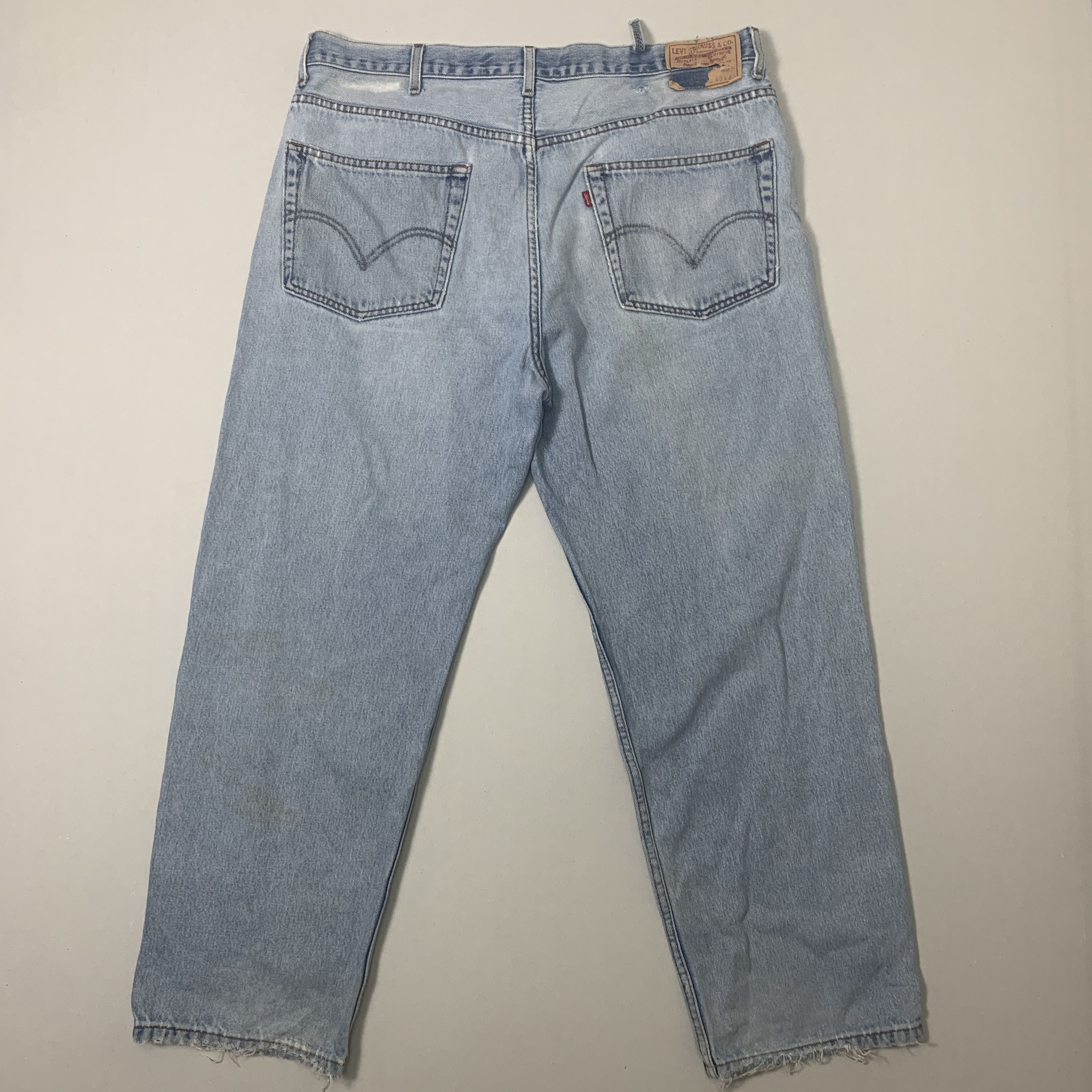 Levi's × Vintage Vintage LEVI'S 550 Distress Faded Straight Cut Mid Wash Size US 40 / EU 56 - 9 Thumbnail