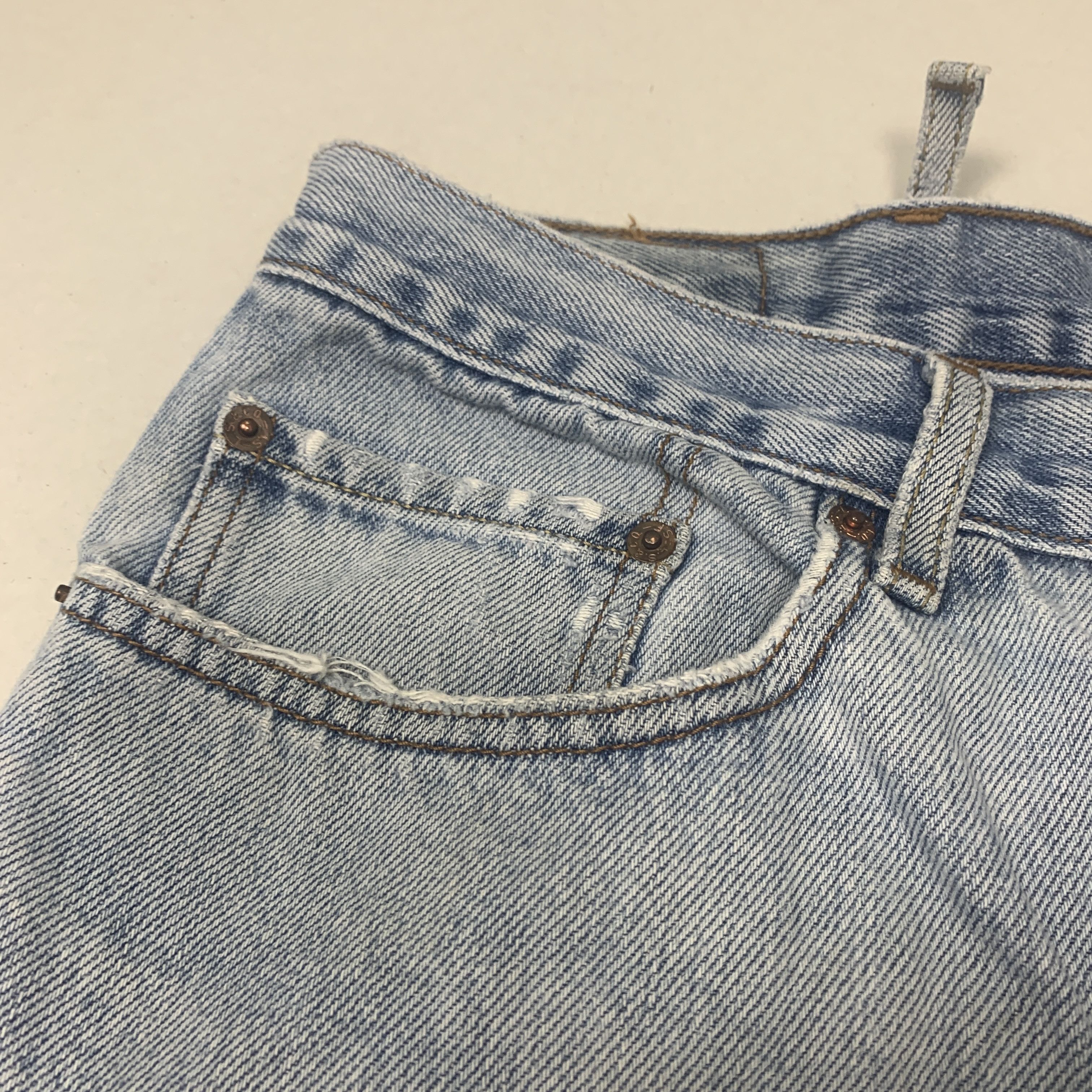 Levi's × Vintage Vintage LEVI'S 550 Distress Faded Straight Cut Mid Wash Size US 40 / EU 56 - 6 Thumbnail