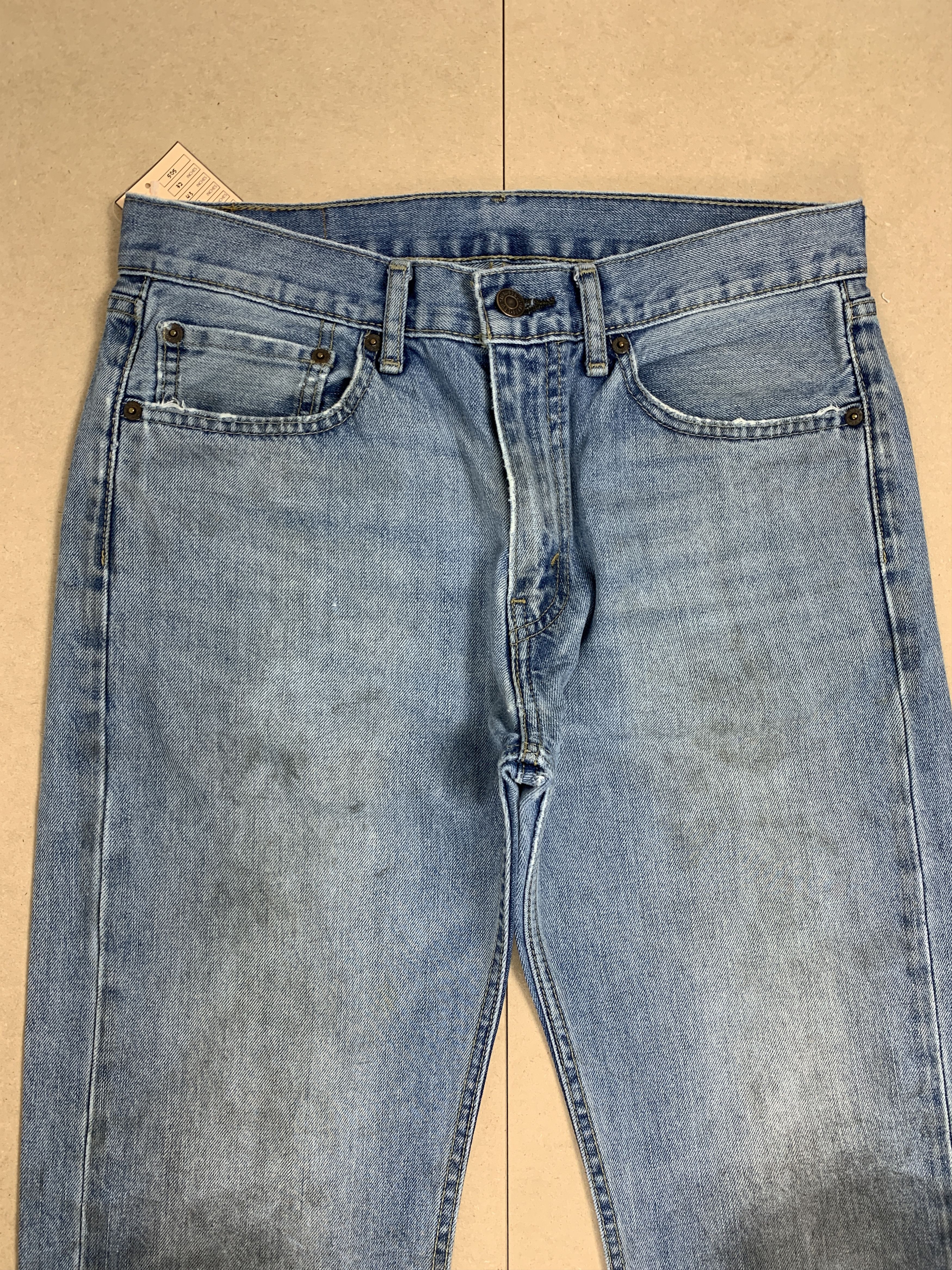 Levi's × Vintage Vintage Levis 505 Distress Straight Cut Mid Wash Jeans Size US 32 / EU 48 - 2 Thumbnail